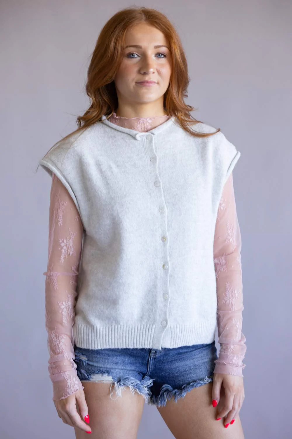 Things Between Piper Vest for Women in Light Grey | TBW13702-LTGRY - Image 2