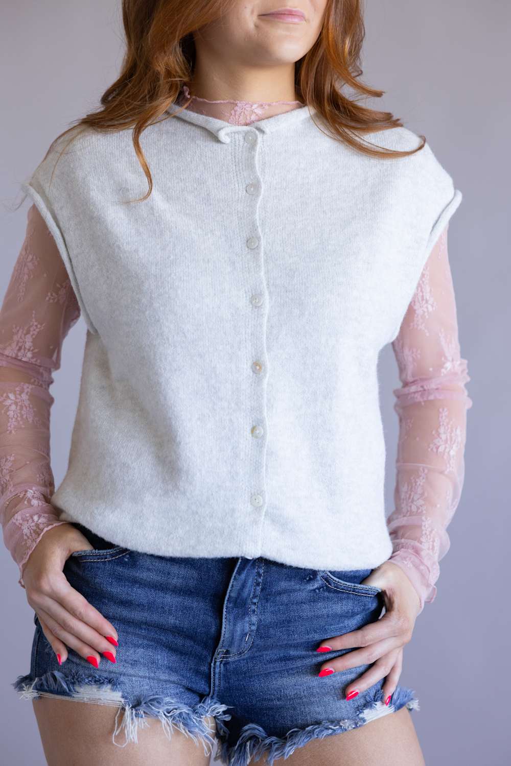 Things Between Piper Vest for Women in Light Grey | TBW13702-LTGRY - Image 3