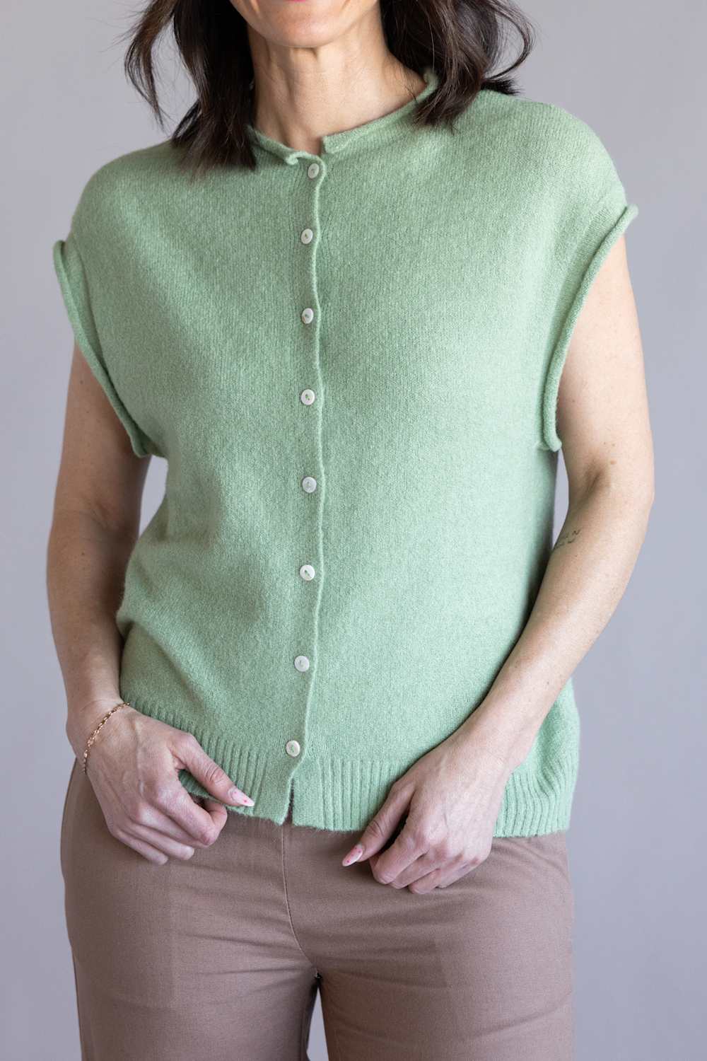 Things Between Piper Vest for Women in Matcha | TBW13702-MAT - Image 4