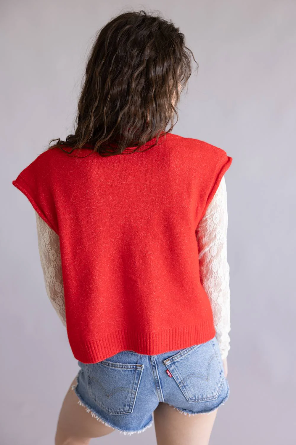 Things Between Piper Vest for Women in Tomato Red | TBW13702-RED - Image 3