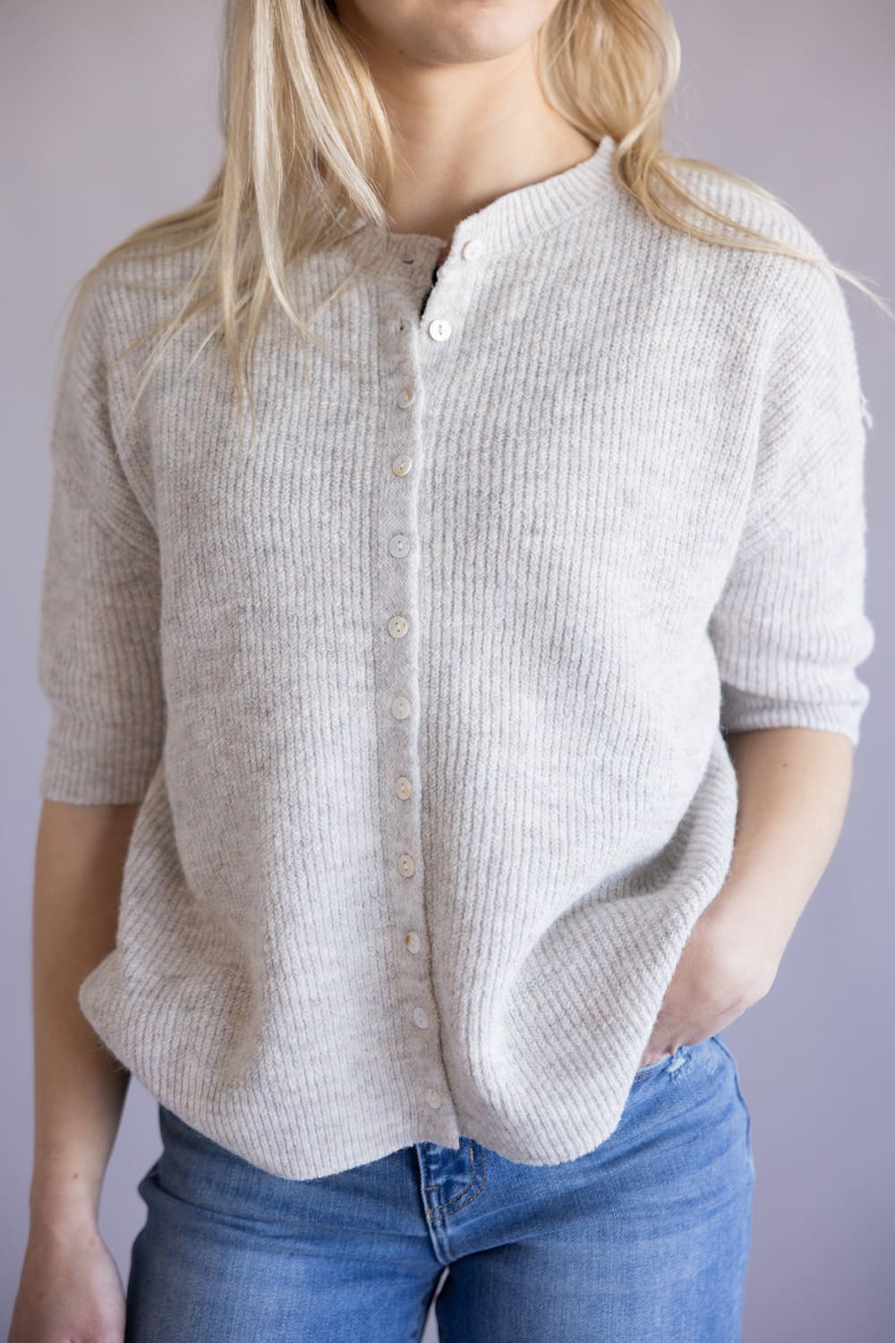 Things Between Cherie Cardigan for Women in Oatmeal | TBW13620-OAT - Image 2