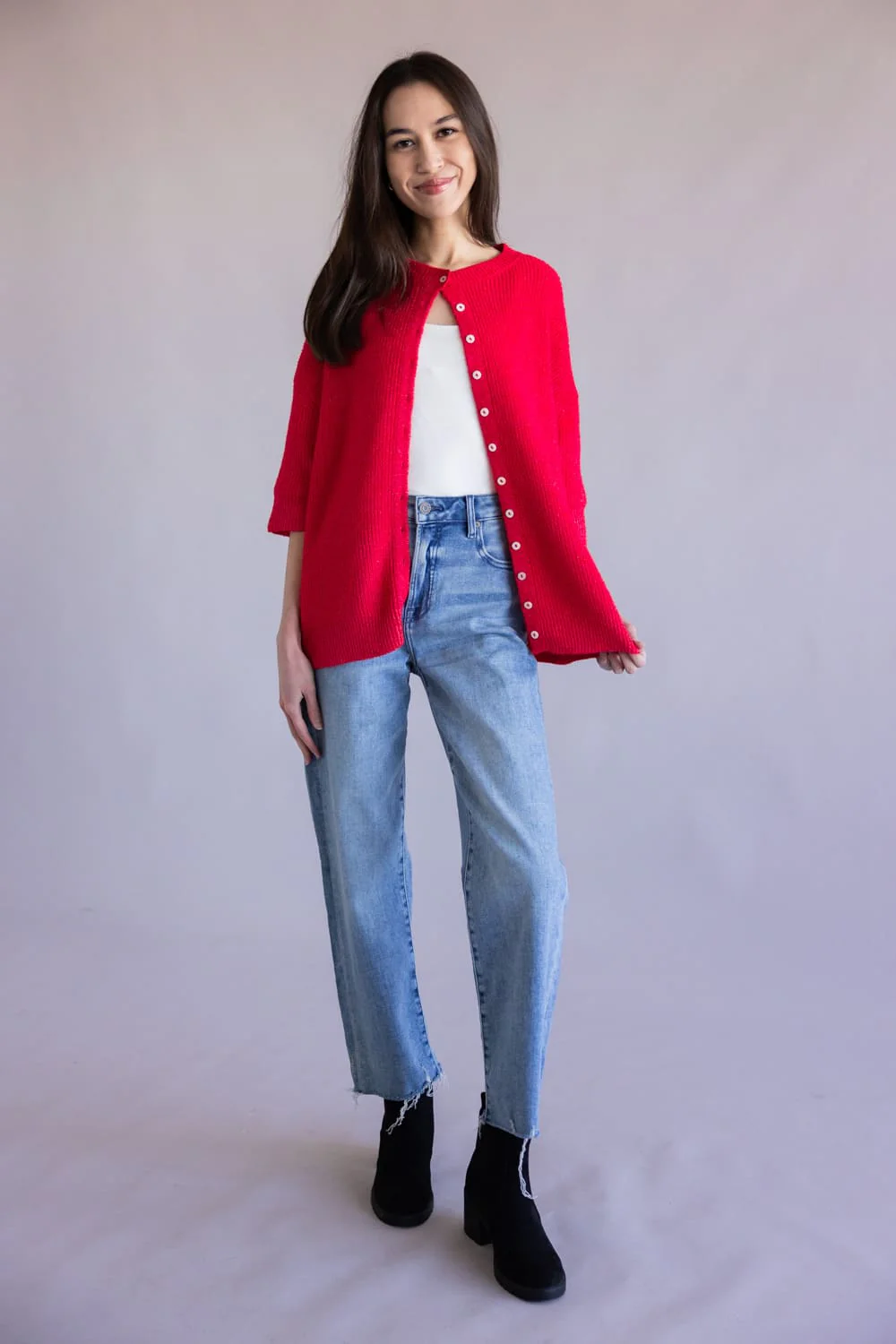 Things Between Cherie Cardigan for Women in Red | TBW13620-RED - Image 2