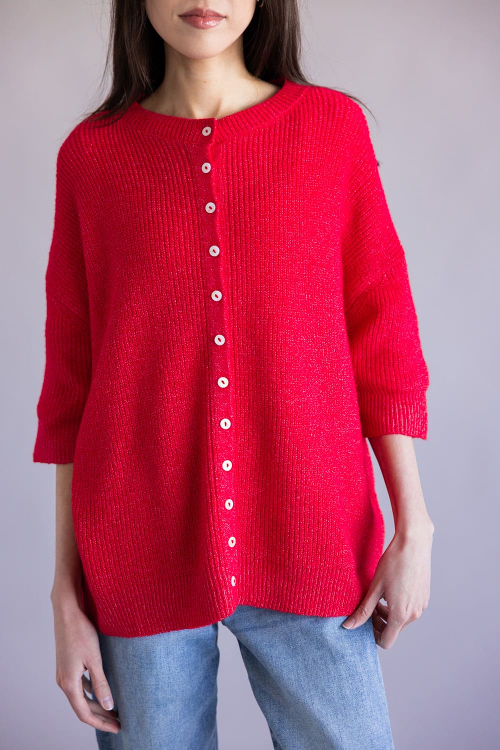 Things Between Cherie Cardigan for Women in Red | TBW13620-RED - Image 4