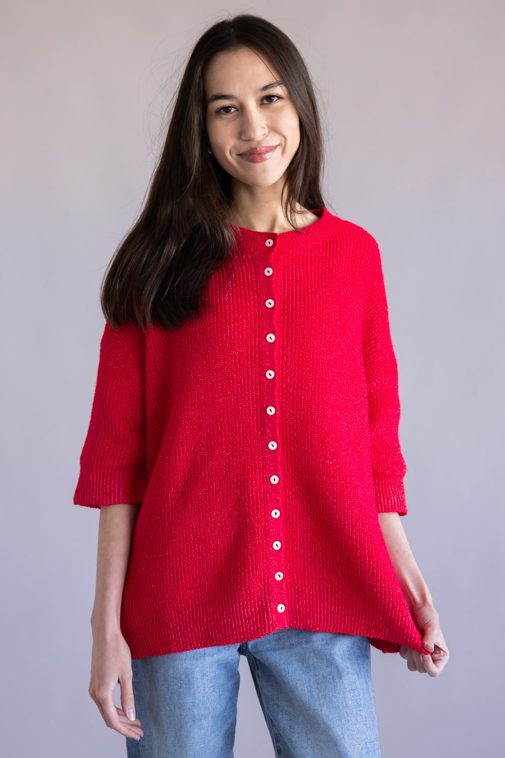 Things Between Cherie Cardigan for Women in Red | TBW13620-RED - Image 5