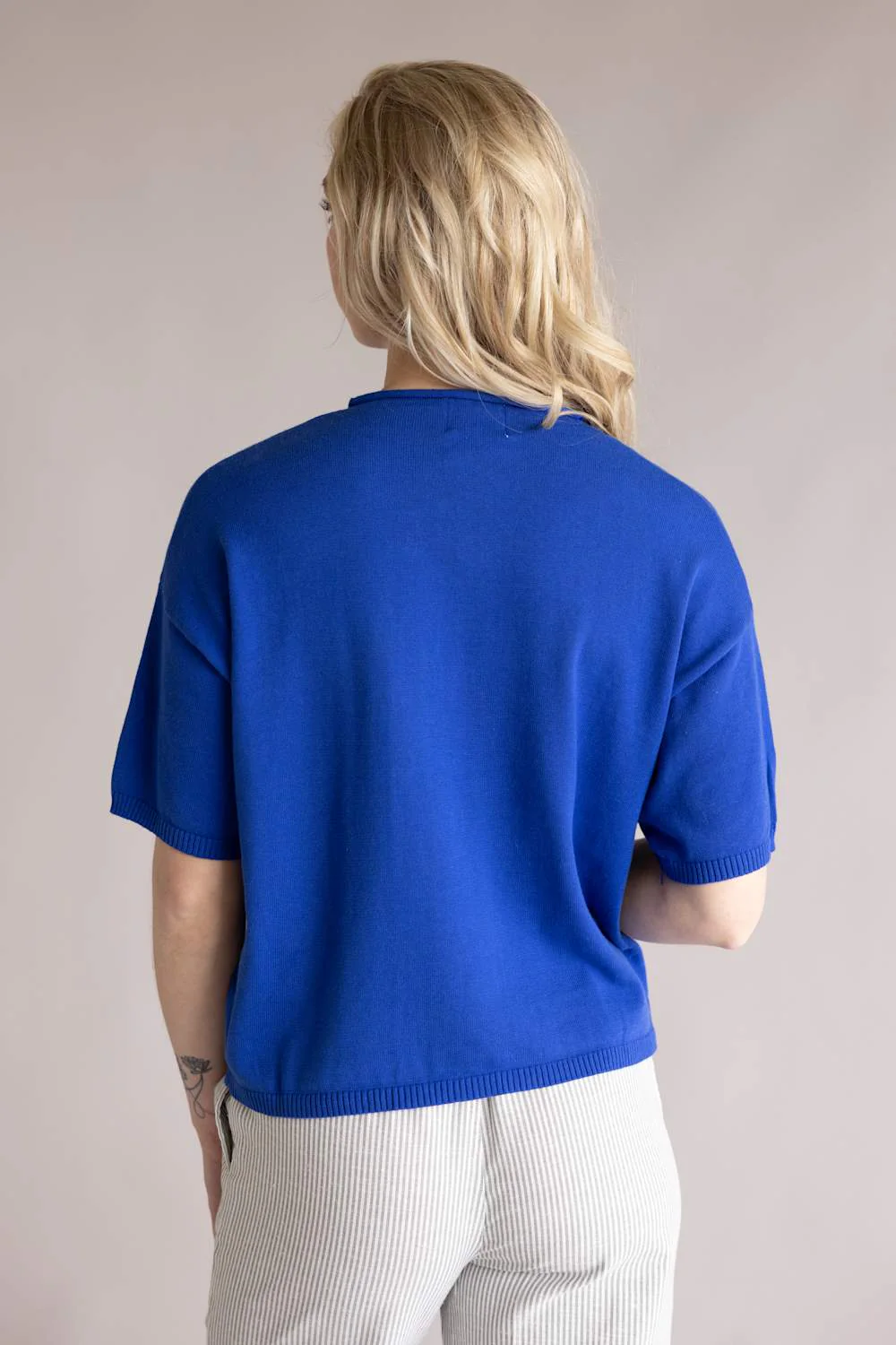 Things Between Half Sleeve Toby Cardigan for Women in Blue | TBW13717-COB - Image 3