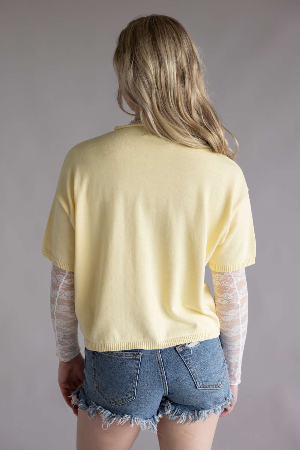 Things Between Half Sleeve Toby Cardigan for Women in Butter Yellow | TBW13717-BTR - Image 4