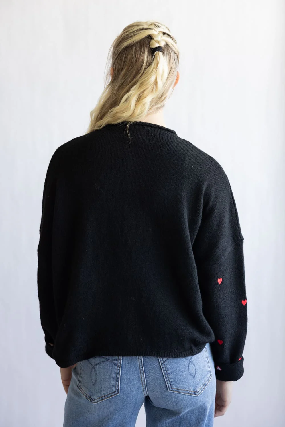 Things Between Heart Piper Cardigan for Women in Black | TBW13321-BLKRED - Image 4