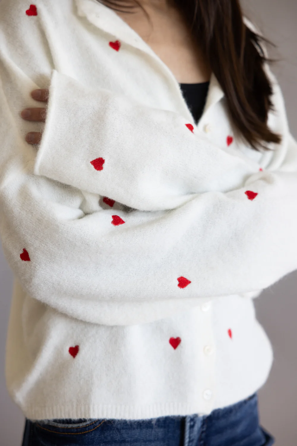 Things Between Heart Piper Cardigan for Women in White | TBW13321-SNWRED - Image 5
