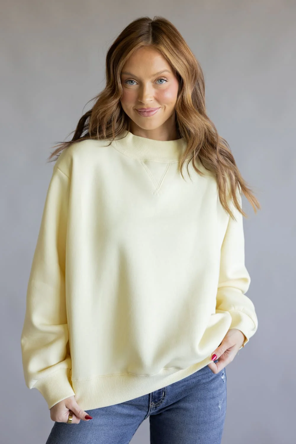 Things Between Mock Neck Fleece Pullover for Women - Image 3