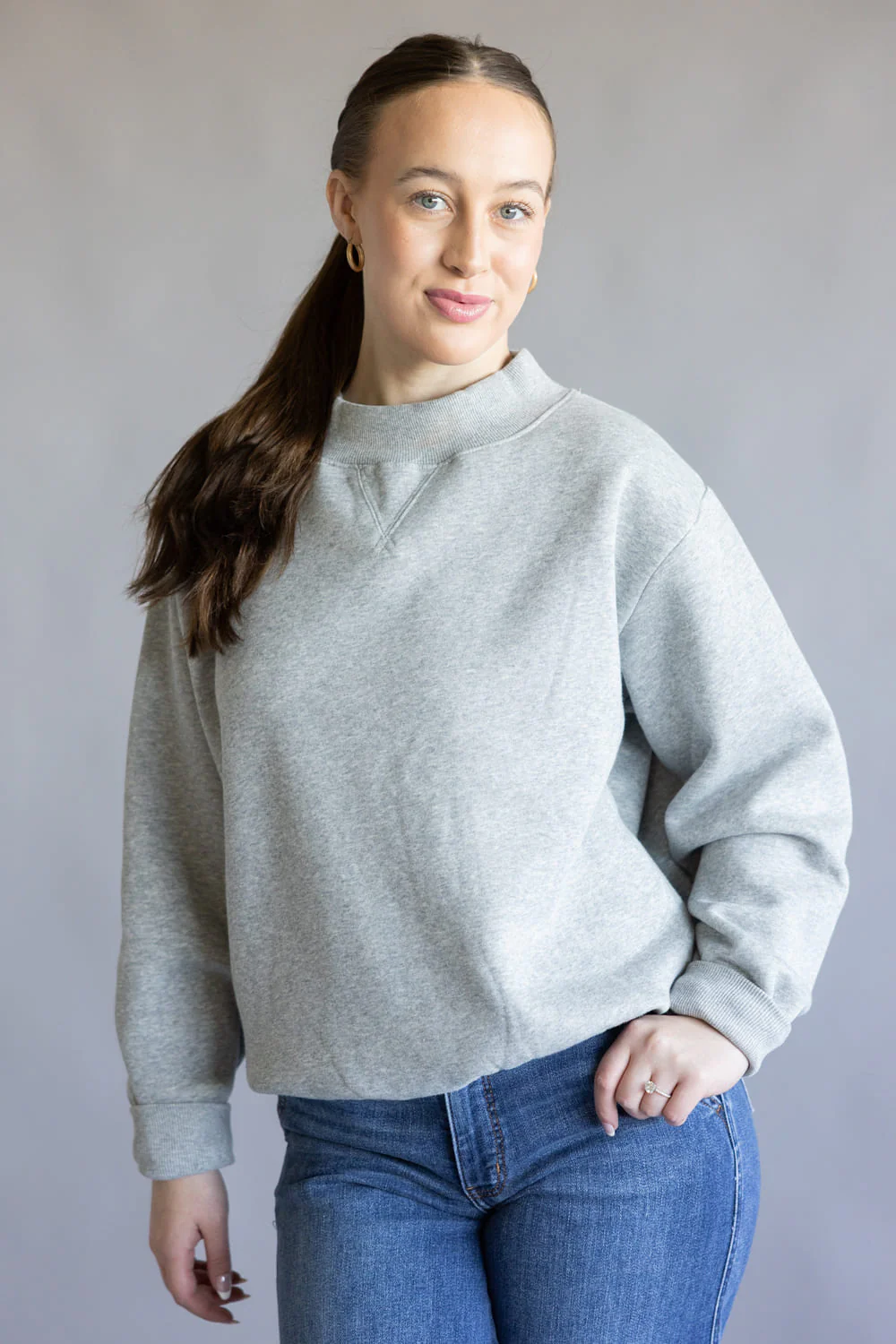 Things Between Mock Neck Fleece Pullover for Women - Image 6