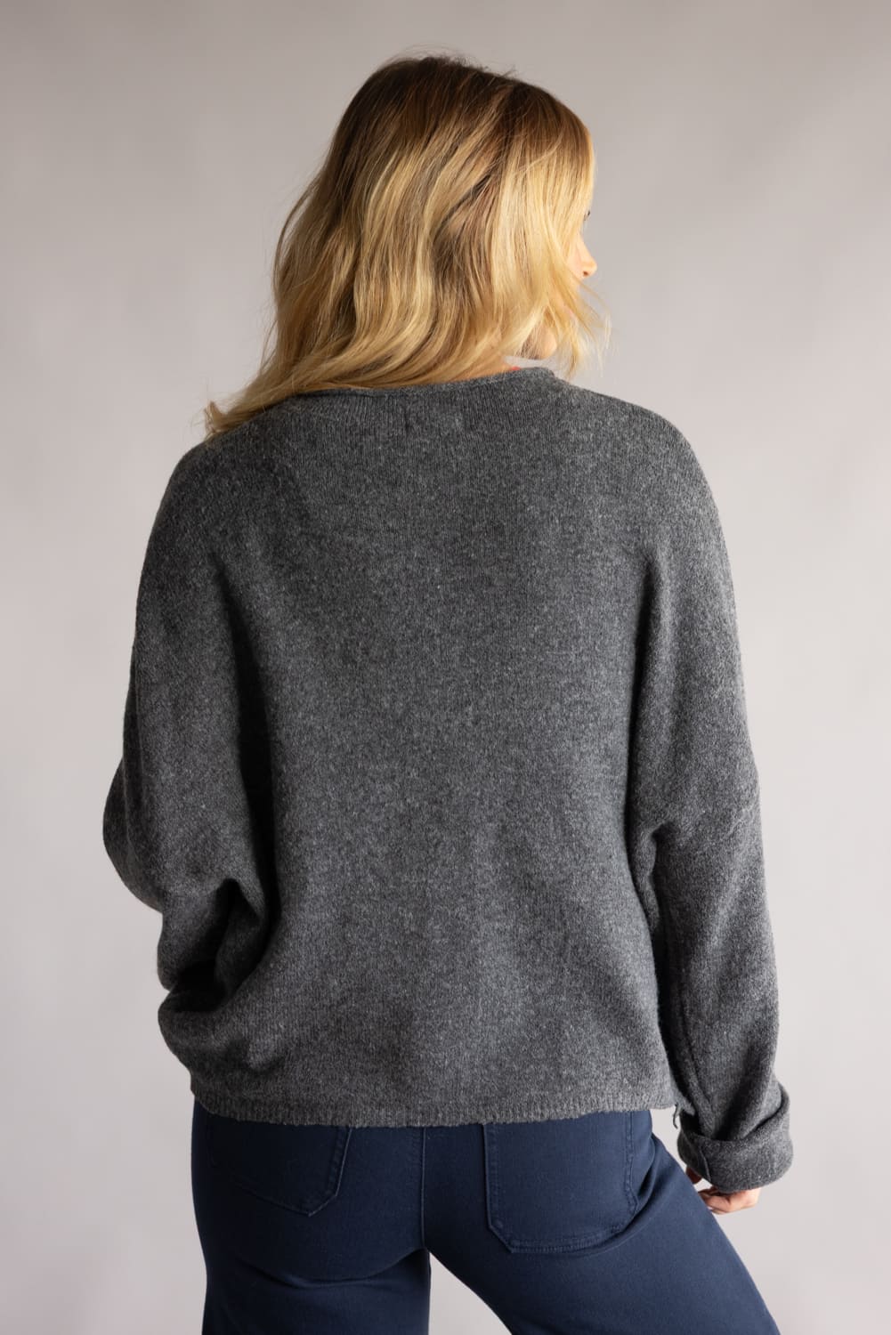 Things Between Piper Cardigan for Women in Charcoal | TBW237-CHC - Image 4