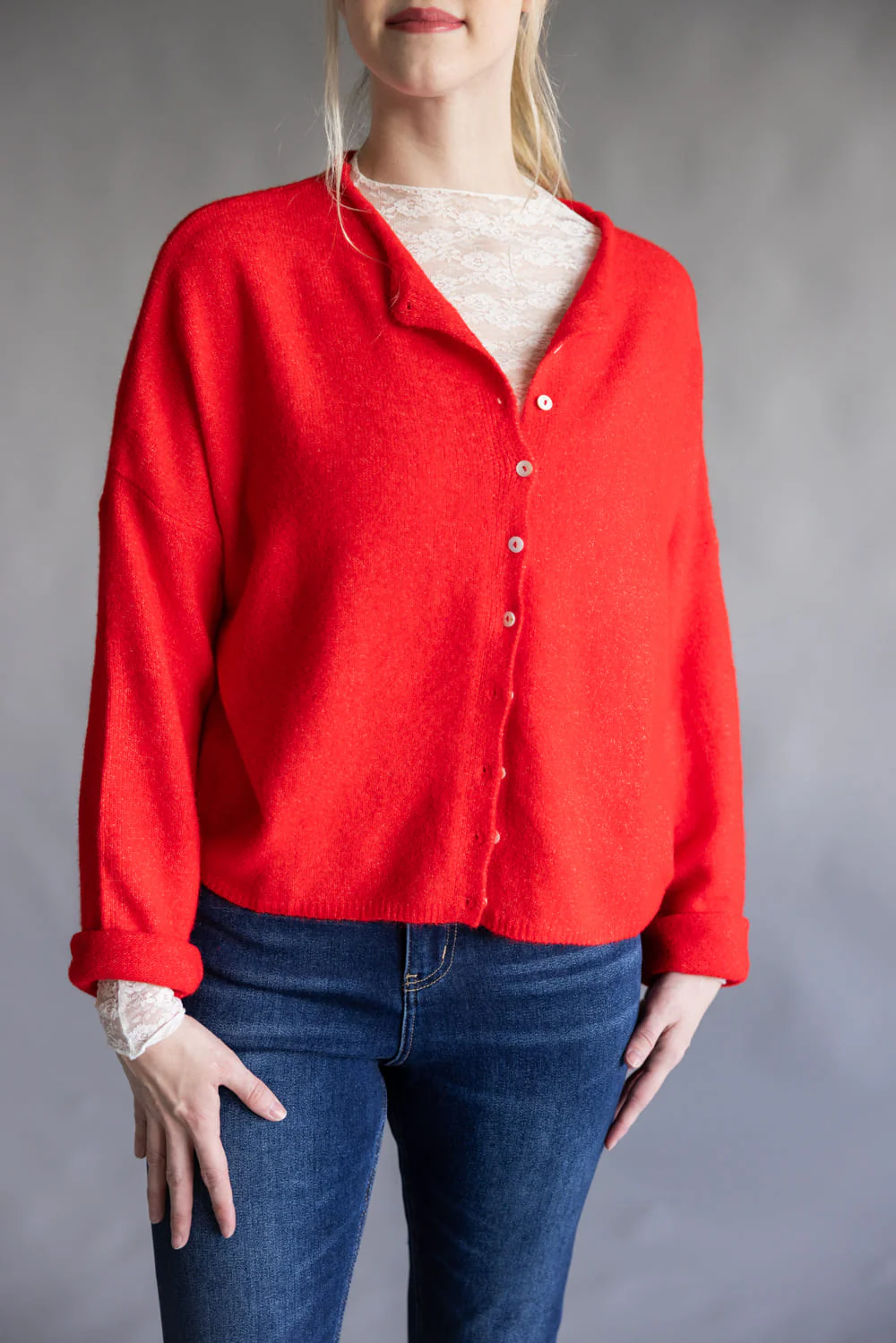 Things Between Piper Cardigan for Women in Red | TBW237-RED - Image 5