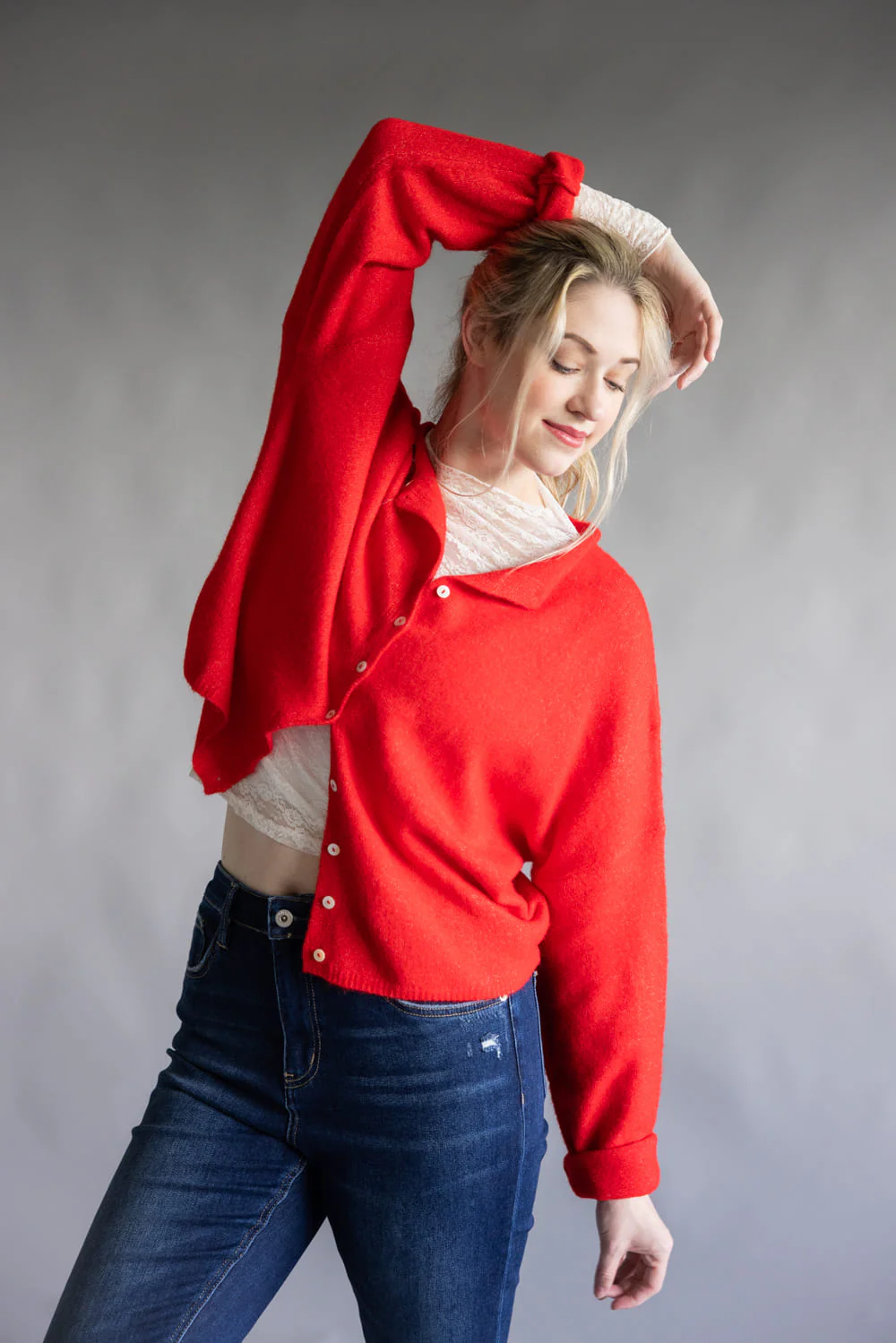 Things Between Piper Cardigan for Women in Red | TBW237-RED - Image 6