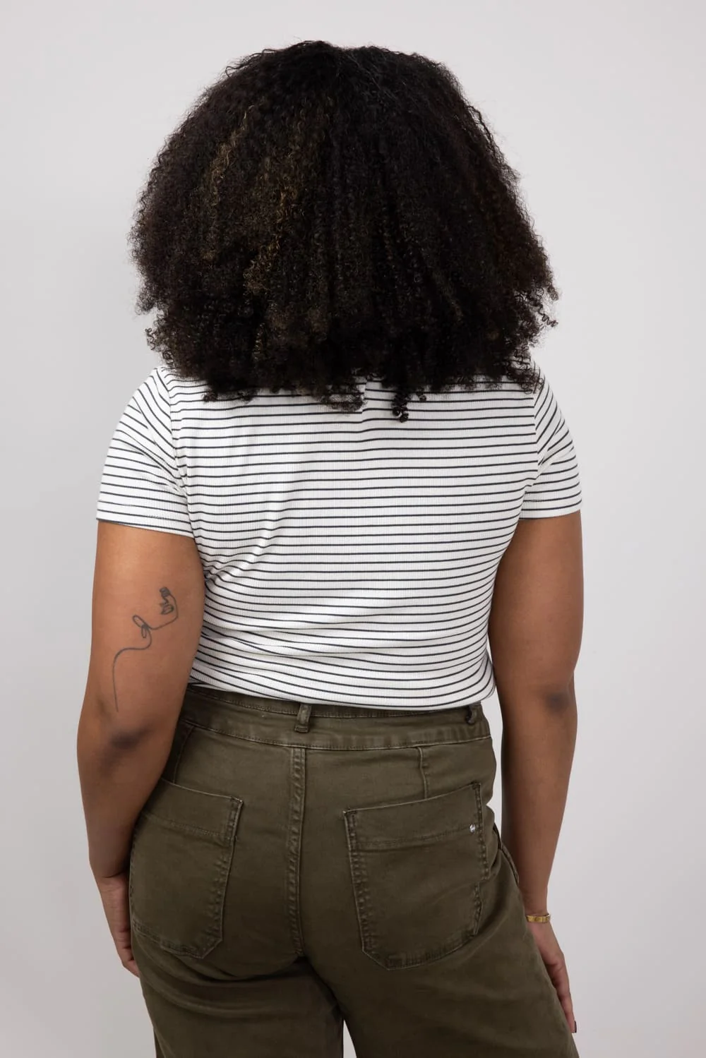 Thread & Supply Annie Striped T-Shirt for Women in Cream/Black | T3544BRTS-CREAMBLACK - Image 2