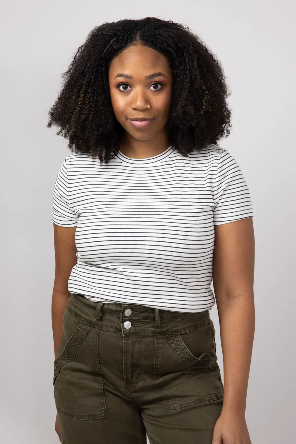 Thread & Supply Annie Striped T-Shirt for Women in Cream/Black | T3544BRTS-CREAMBLACK - Image 3