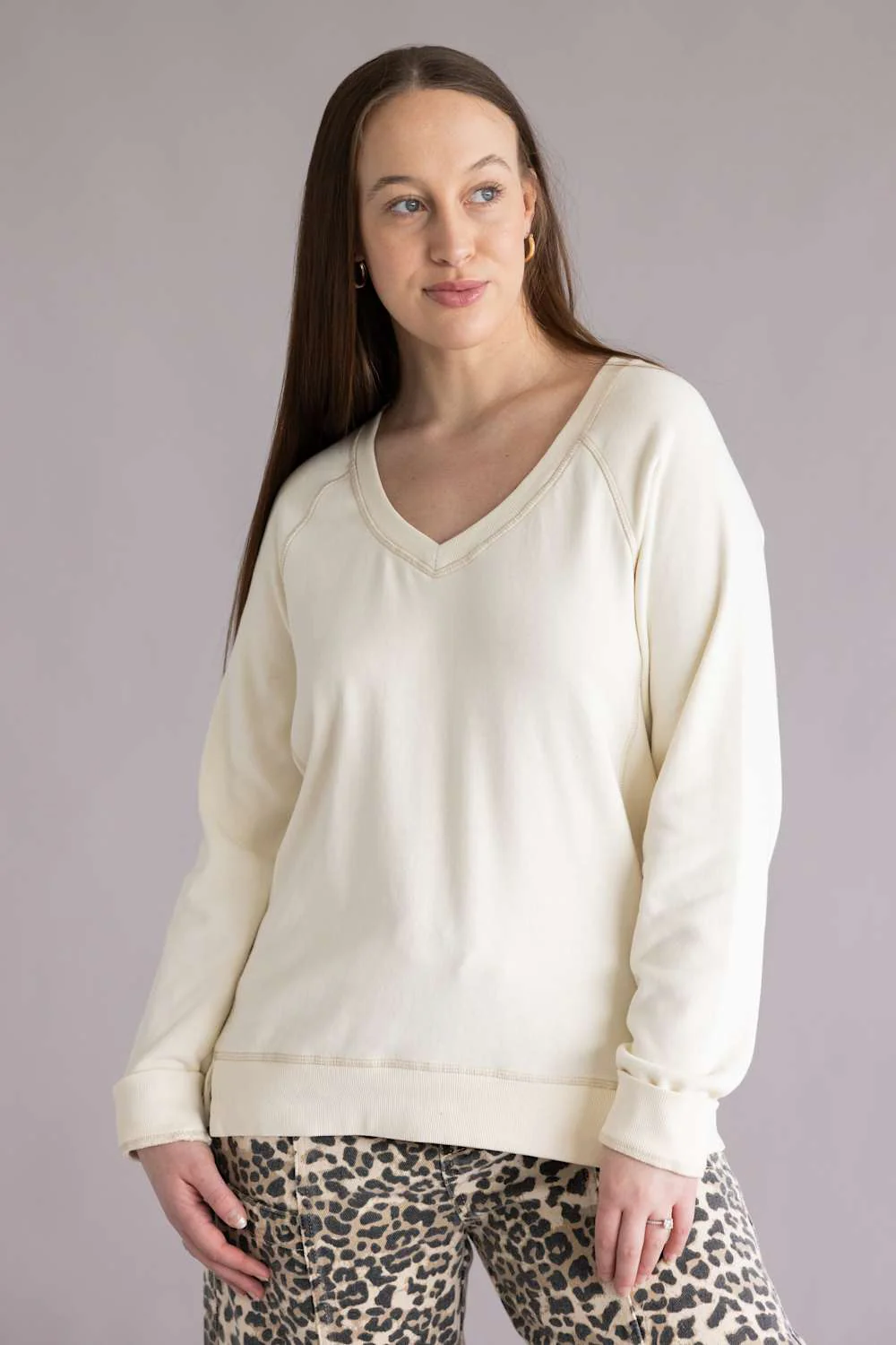 Thread &amp; Supply Rugby Sweatshirt for Women in Ivory | T4890CPKTS-IVORY - Image 4