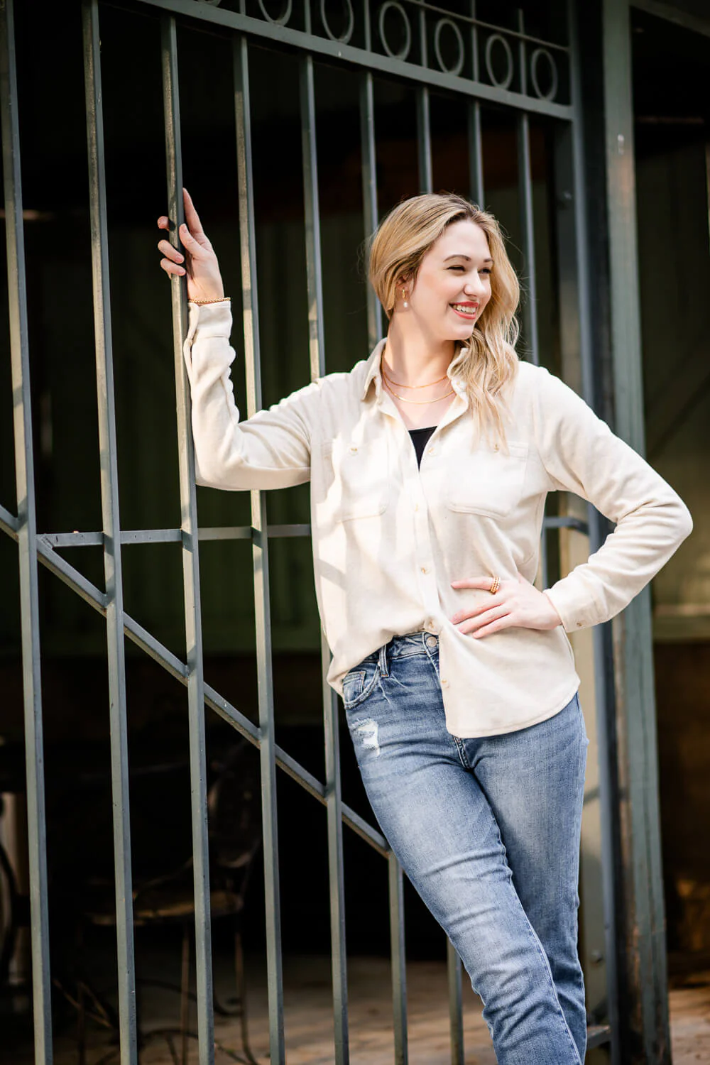 Thread & Supply Lewis Soft Luxe Button Up Shirt for Women in Oatmeal | T1084PVXTS-OATMEAL - Image 2