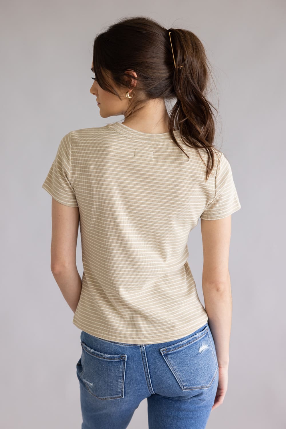 Thread & Supply Annie T-Shirt for Women in White Pepper | T3544BRTS-WHITEPEPPER - Image 2
