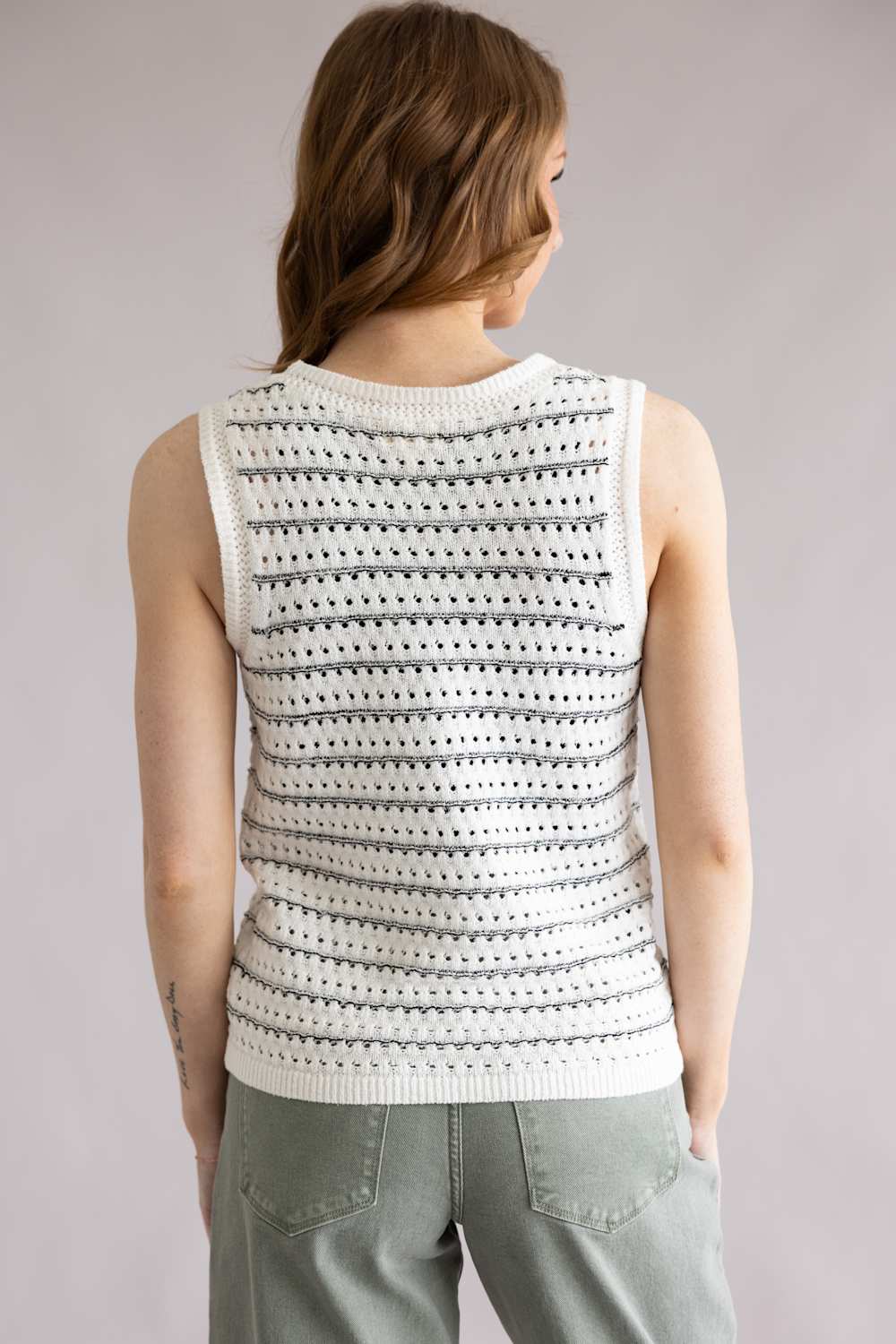 Thread & Supply Audre Tank Top for Women in Ivory Black | T3648SWTS-IVORYBLACK - Image 4