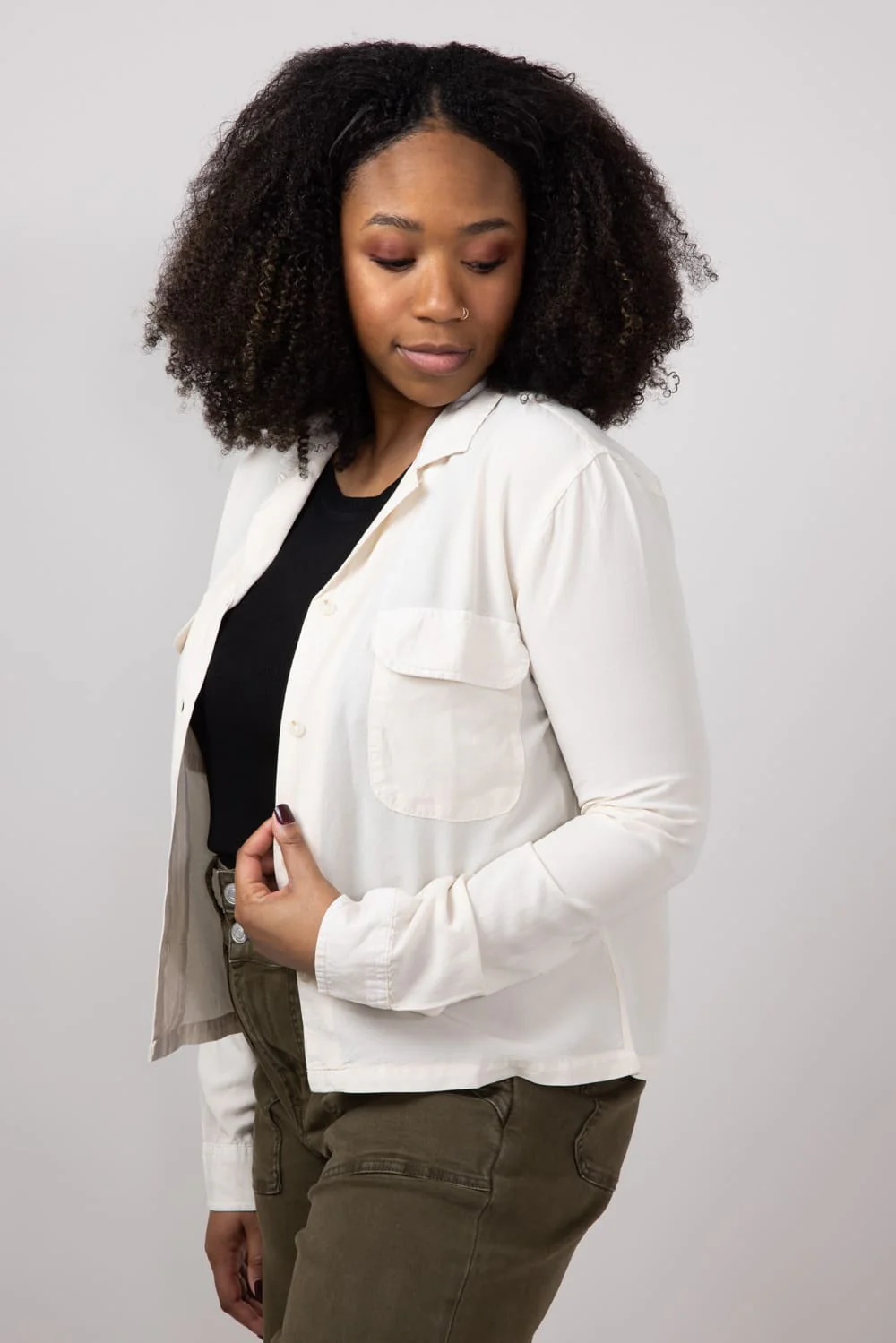 Thread & Supply Casey Button Up Shirt for Women in Bone | T3705PTLTS-BONE - Image 4