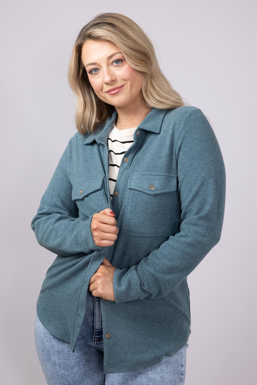 Thread & Supply Cassin Soft Luxe Button Up Shirt for Women - Image 5