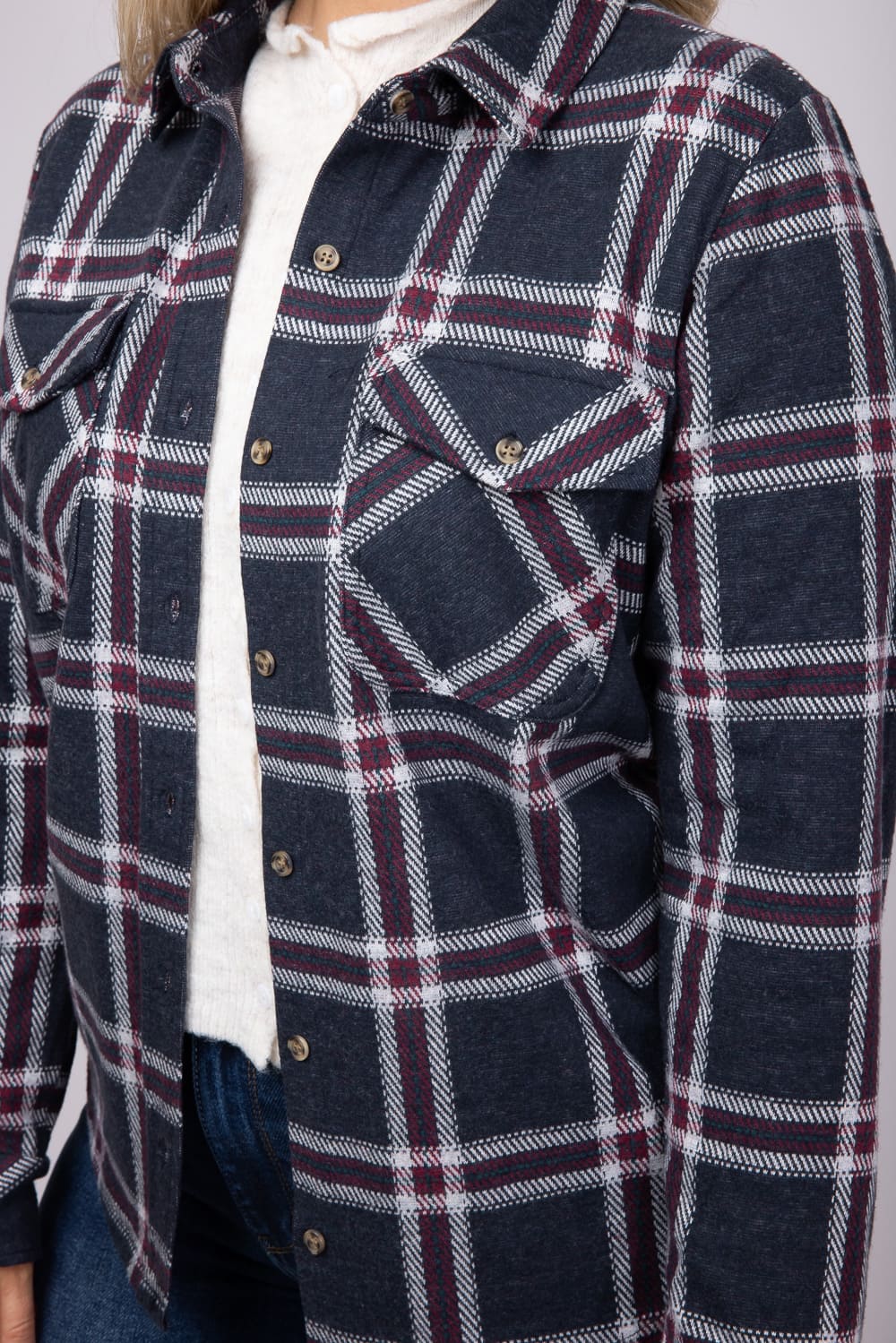 Thread & Supply Cassian Soft Luxe Button Up Shirt in Black Red Plaid | T4444PVTS-BLACKREDPLAID - Image 3