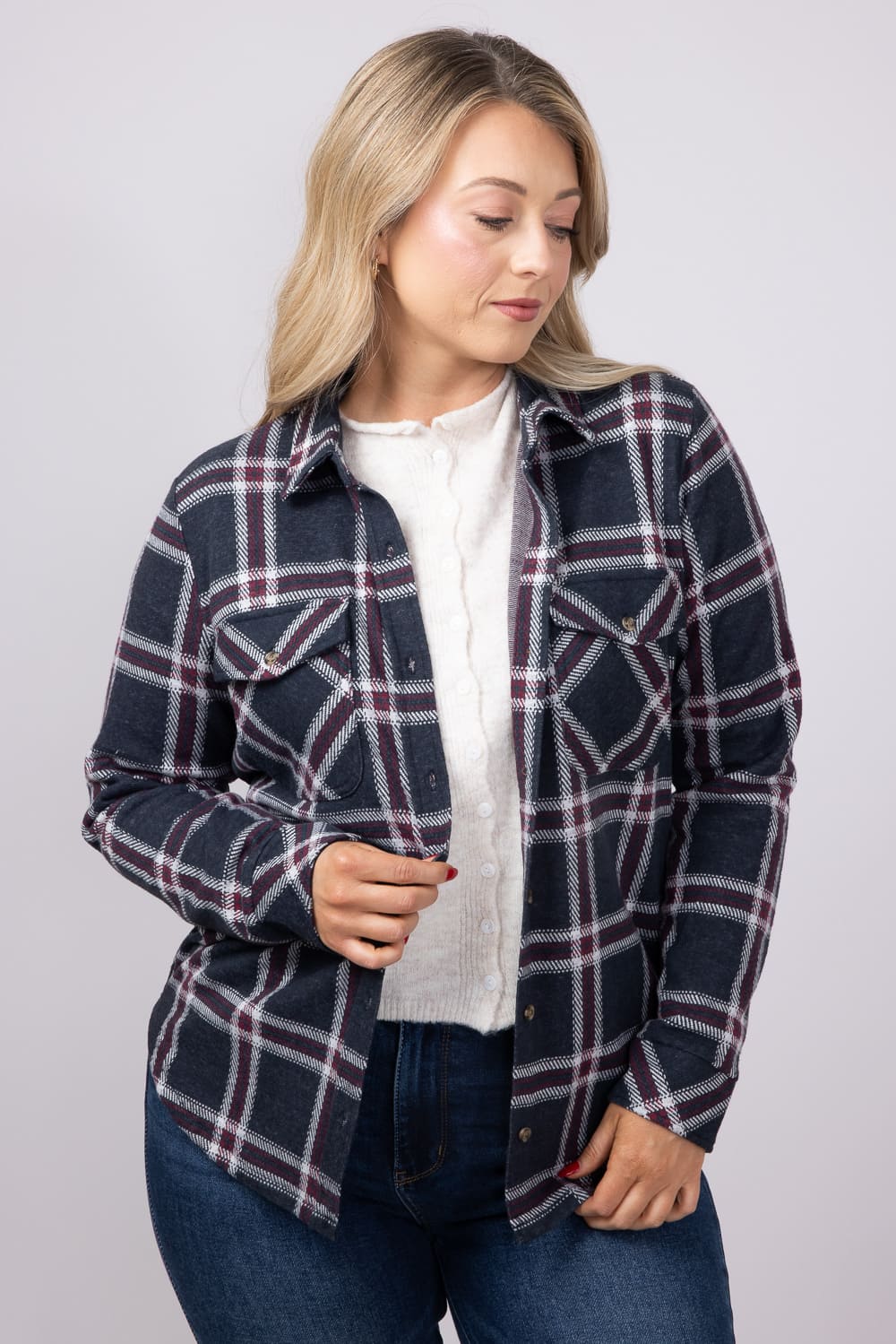 Thread & Supply Cassian Soft Luxe Button Up Shirt in Black Red Plaid | T4444PVTS-BLACKREDPLAID - Image 4