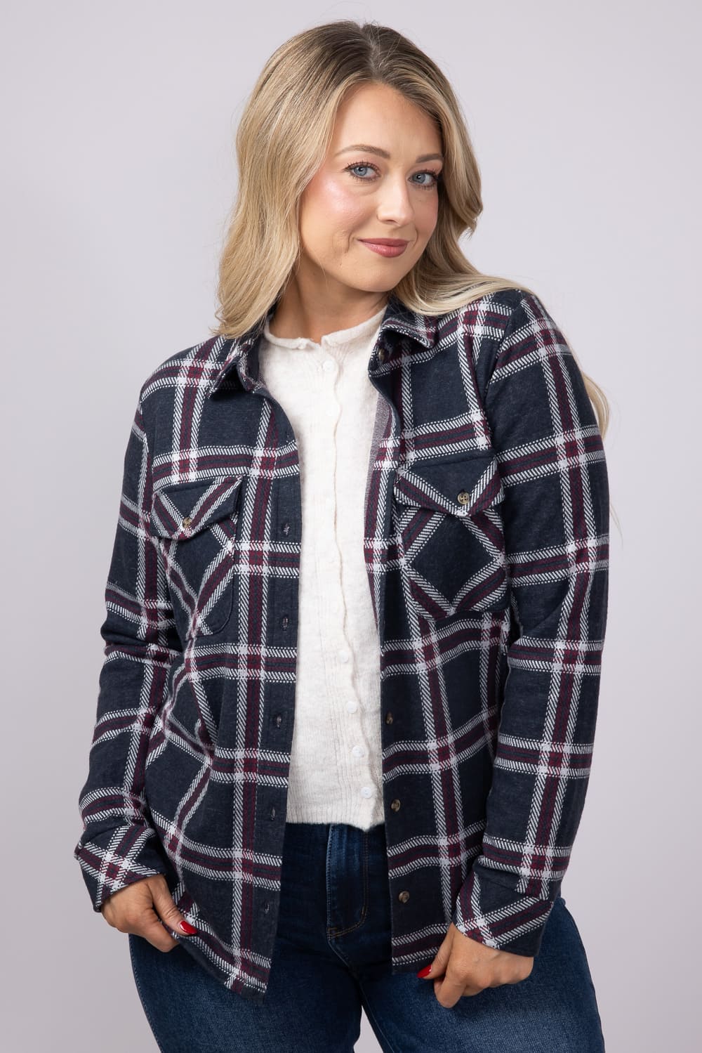 Thread & Supply Cassian Soft Luxe Button Up Shirt in Black Red Plaid | T4444PVTS-BLACKREDPLAID - Image 6
