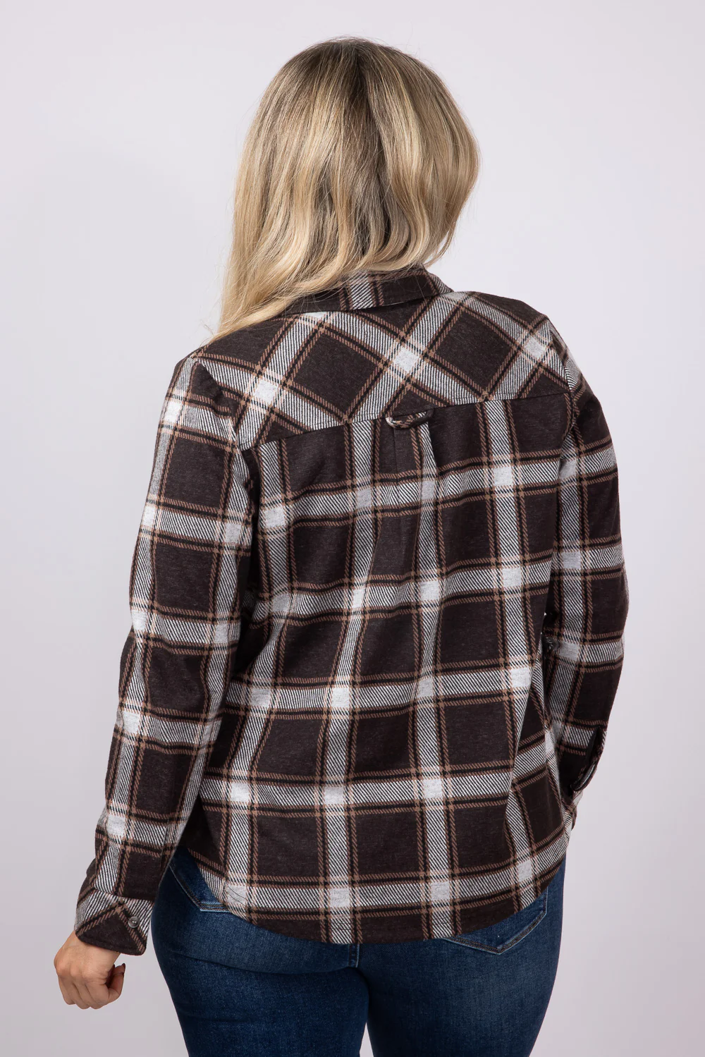 Thread & Supply Cassian Soft Luxe Button Up Shirt in Coffee Ivory Plaid | T4444PVTS-COFFEEIVORYPLAID - Image 2