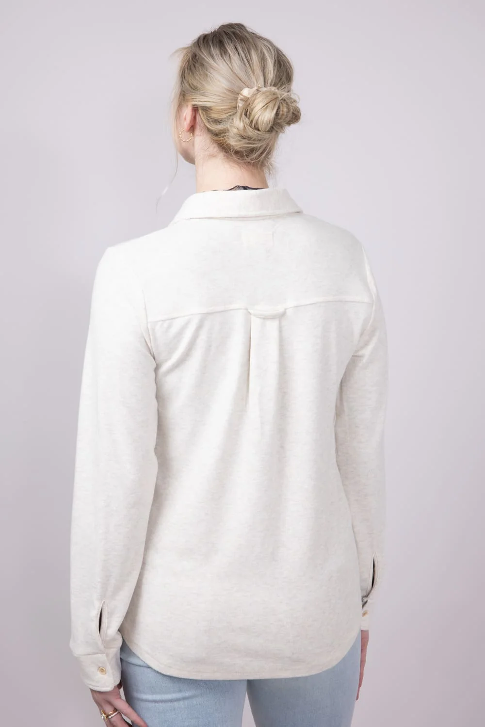 Thread & Supply Cassian Soft Luxe Button Up Shirt in Heather Oatmeal | T4444PVTS-HEATHEROATMEAL - Image 5