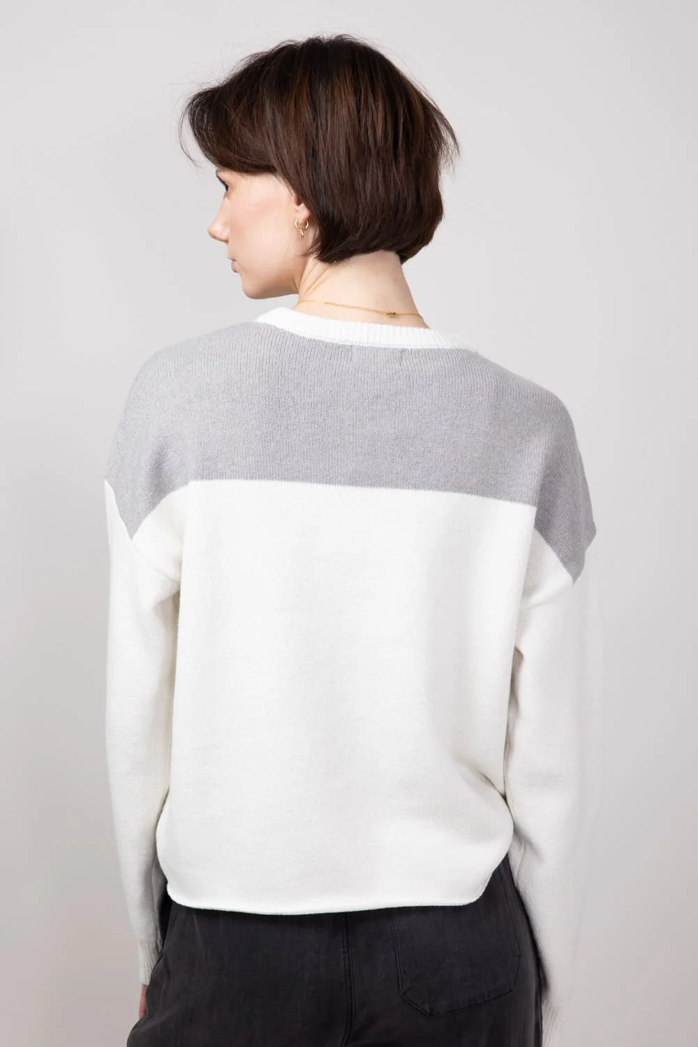 Thread & Supply Color Block Michigan Sweater for Women in Grey | T2442SWTS-GREY - Image 2