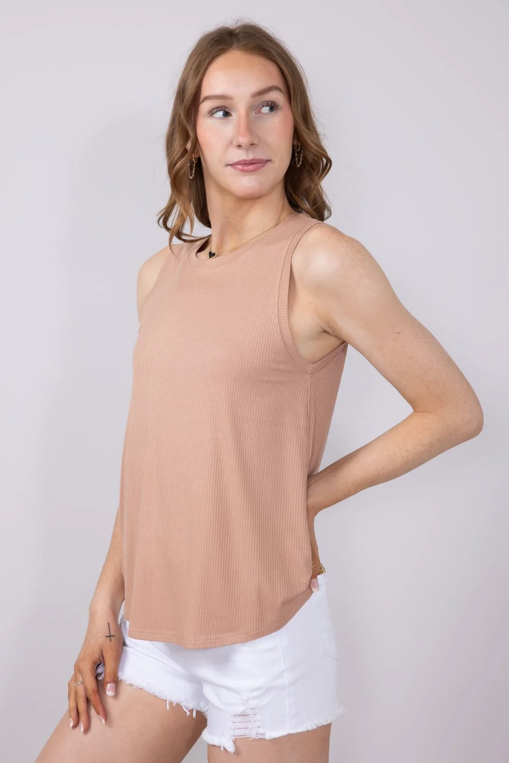 Thread & Supply Euclid Tank Top for Women in Mauve | T1562RSTS-CAFEAULAIT - Image 3