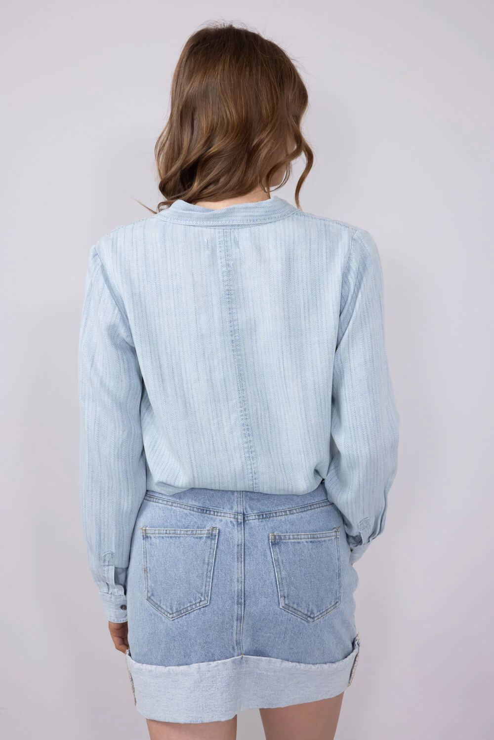 Thread & Supply Grace Top for Women in Blue | T3235LZTTS-MIAHERRINGBONE - Image 2