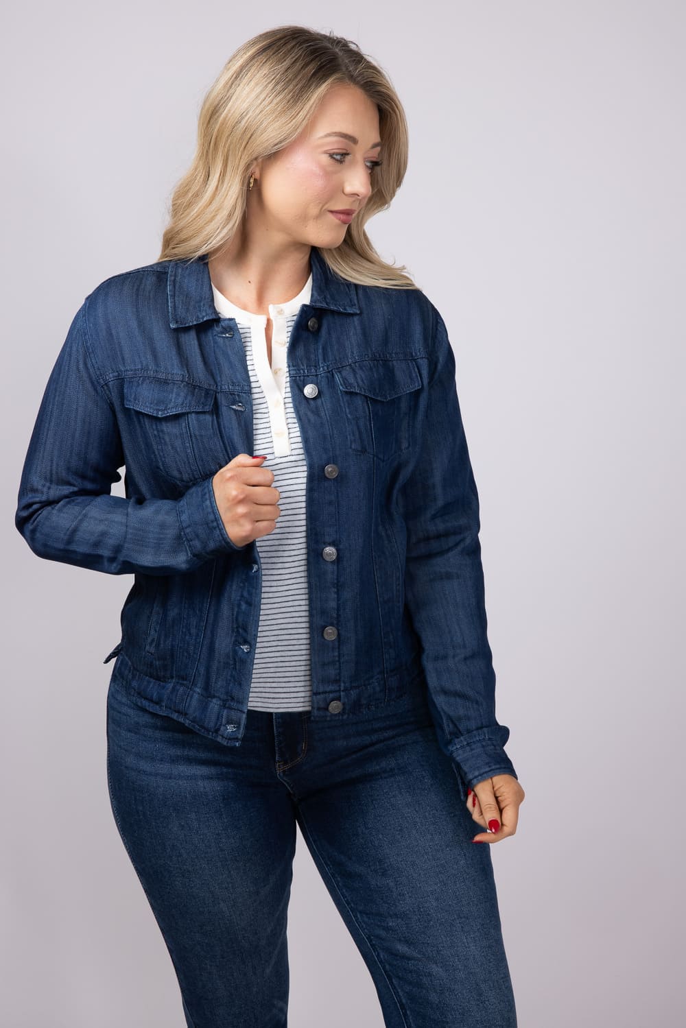 Thread & Supply Jackie Denim Jacket for Women in Dark Wash | J4837LZTTS-INKWASH - Image 4