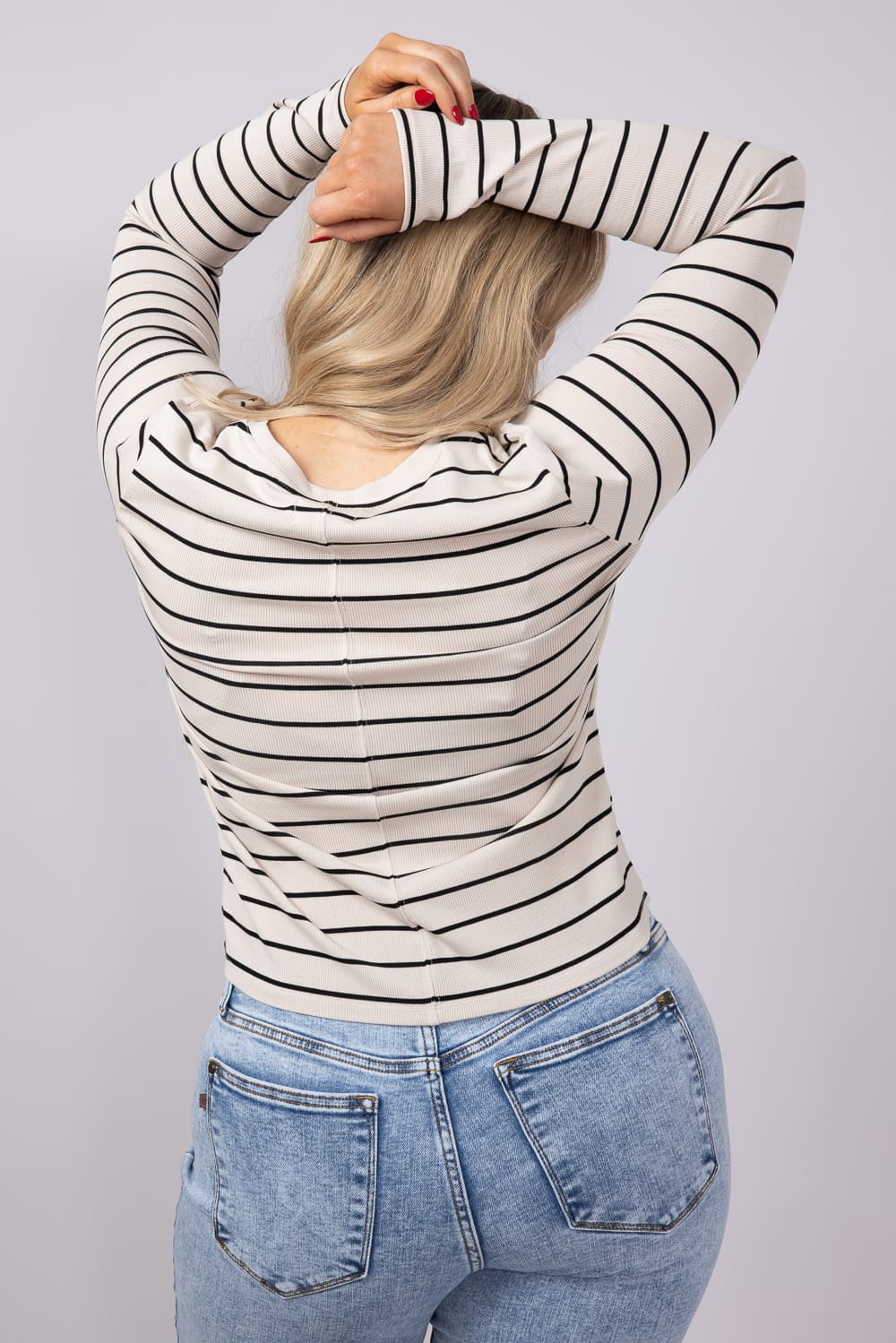 Thread & Supply Lauren Stripe Shirt for Women in Birch Black | T2976MSTS-BIRCHBLACK - Image 2