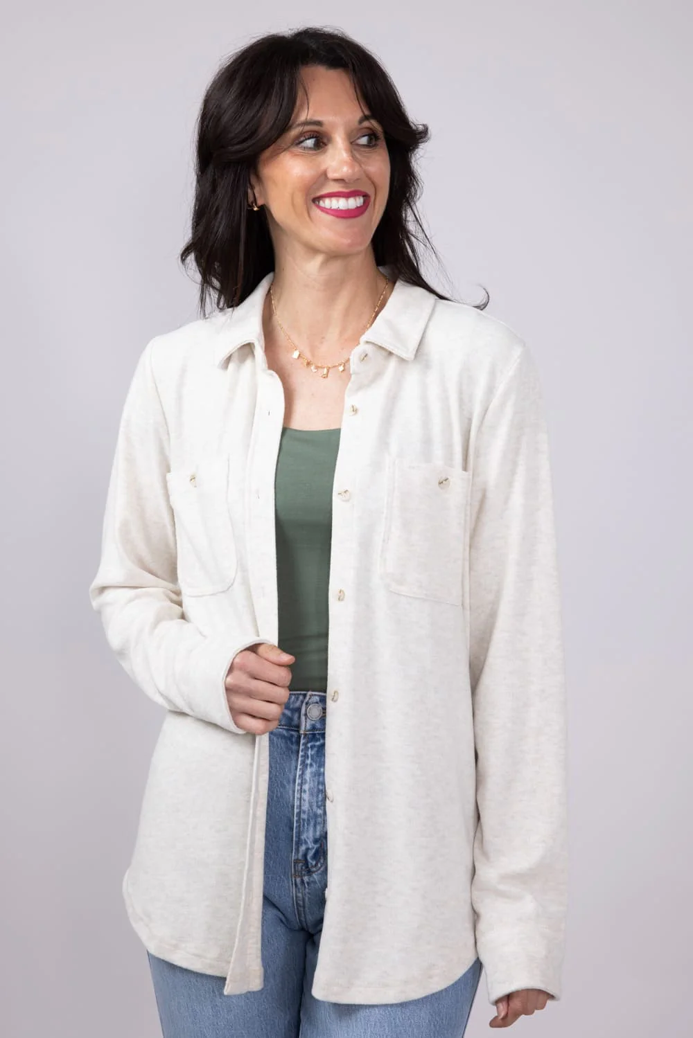 Thread & Supply Lewis Soft Luxe Button Up Shirt for Women - Image 13