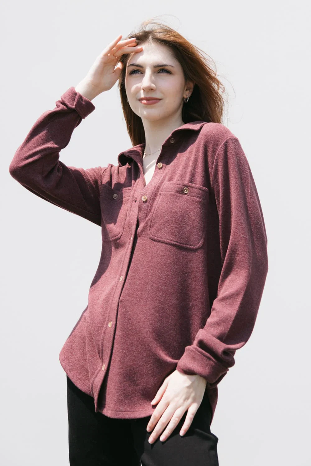 Thread & Supply Lewis Soft Luxe Button Up Shirt for Women - Image 17