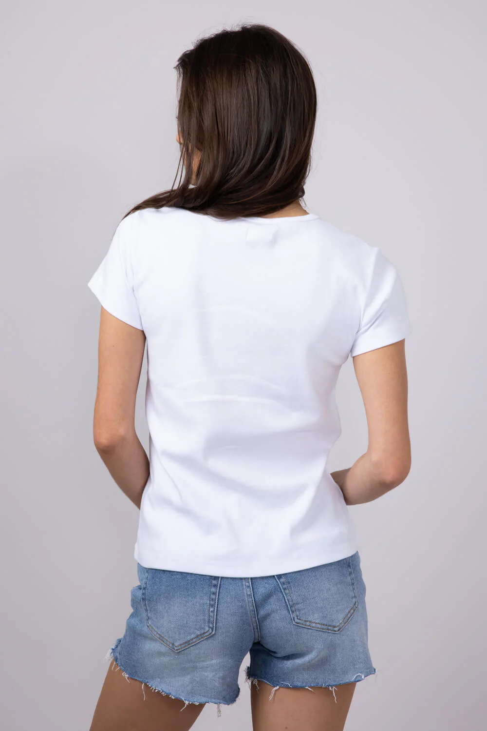 Thread & Supply Lexi Ribbed Knit T-Shirt for Women in White | T2666SFRTS-WHITE - Image 2