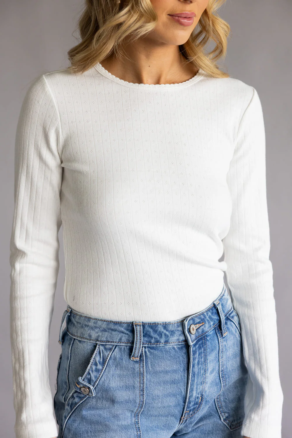 Thread & Supply Luisa Top for Women in Ivory | T4908PCKTS-IVORY - Image 2
