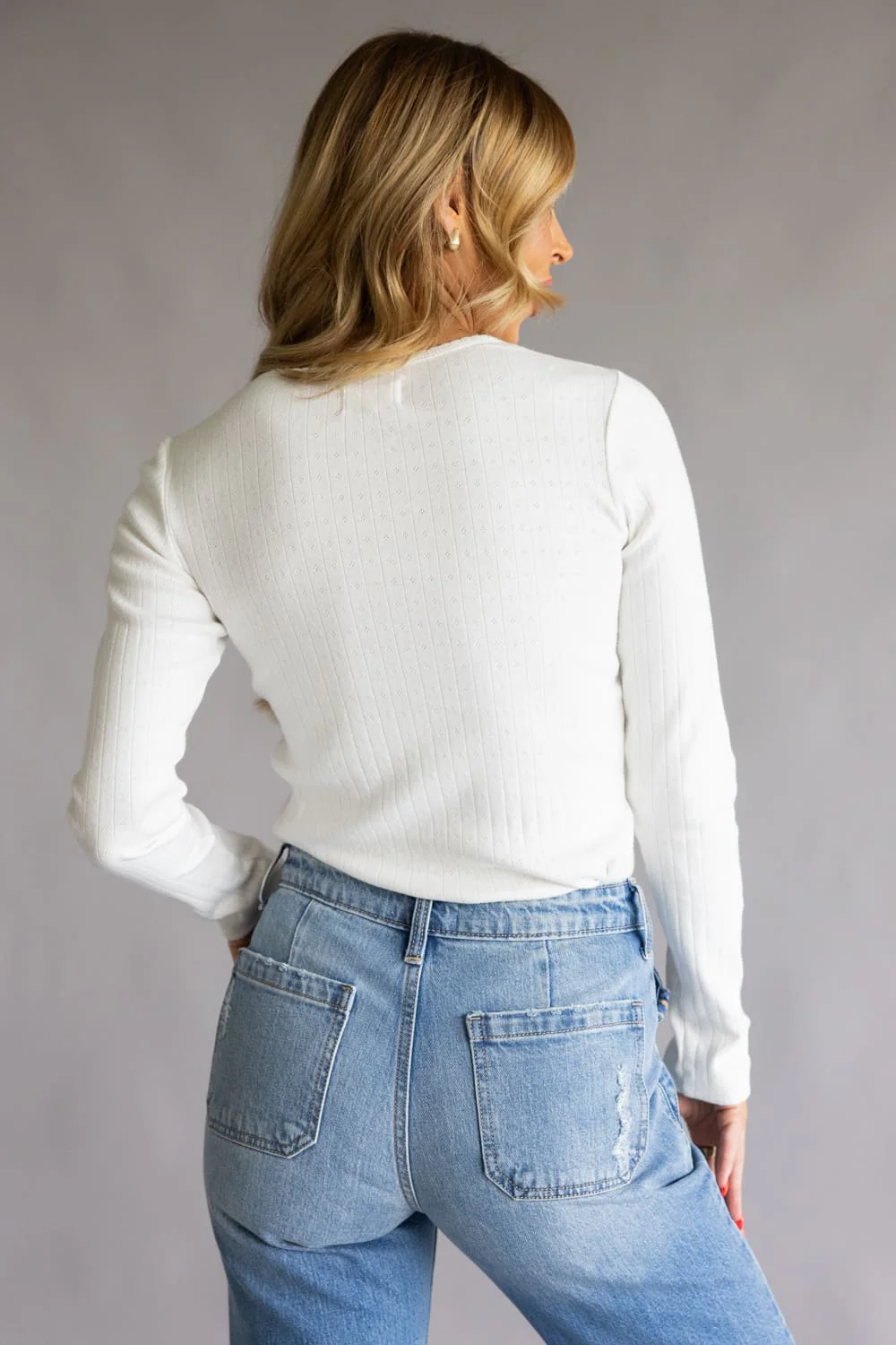 Thread & Supply Luisa Top for Women in Ivory | T4908PCKTS-IVORY - Image 4