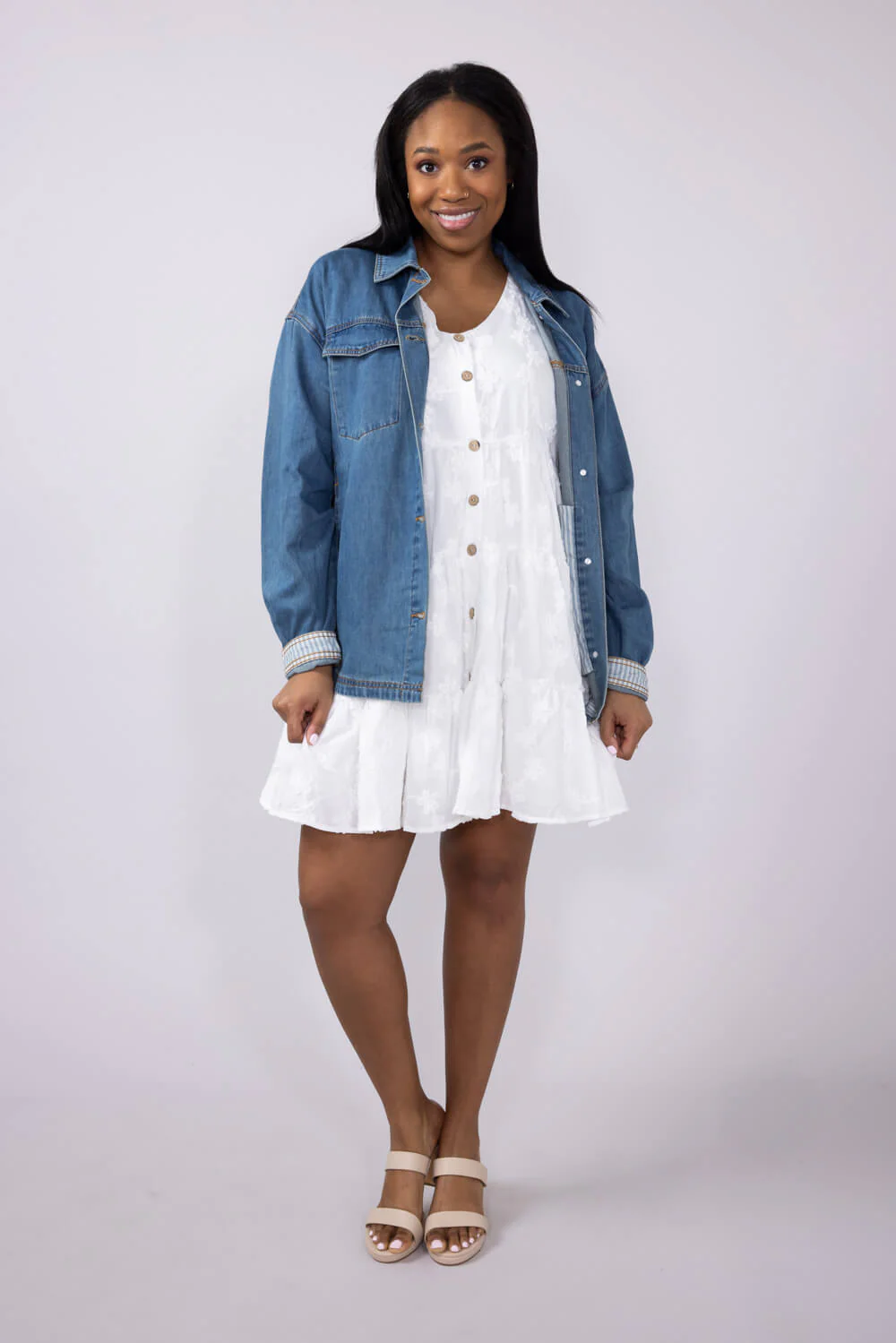 Thread & Supply Miriam Denim Jacket for Women in Medium Wash | J3243LCLTS-DREWWASH - Image 7