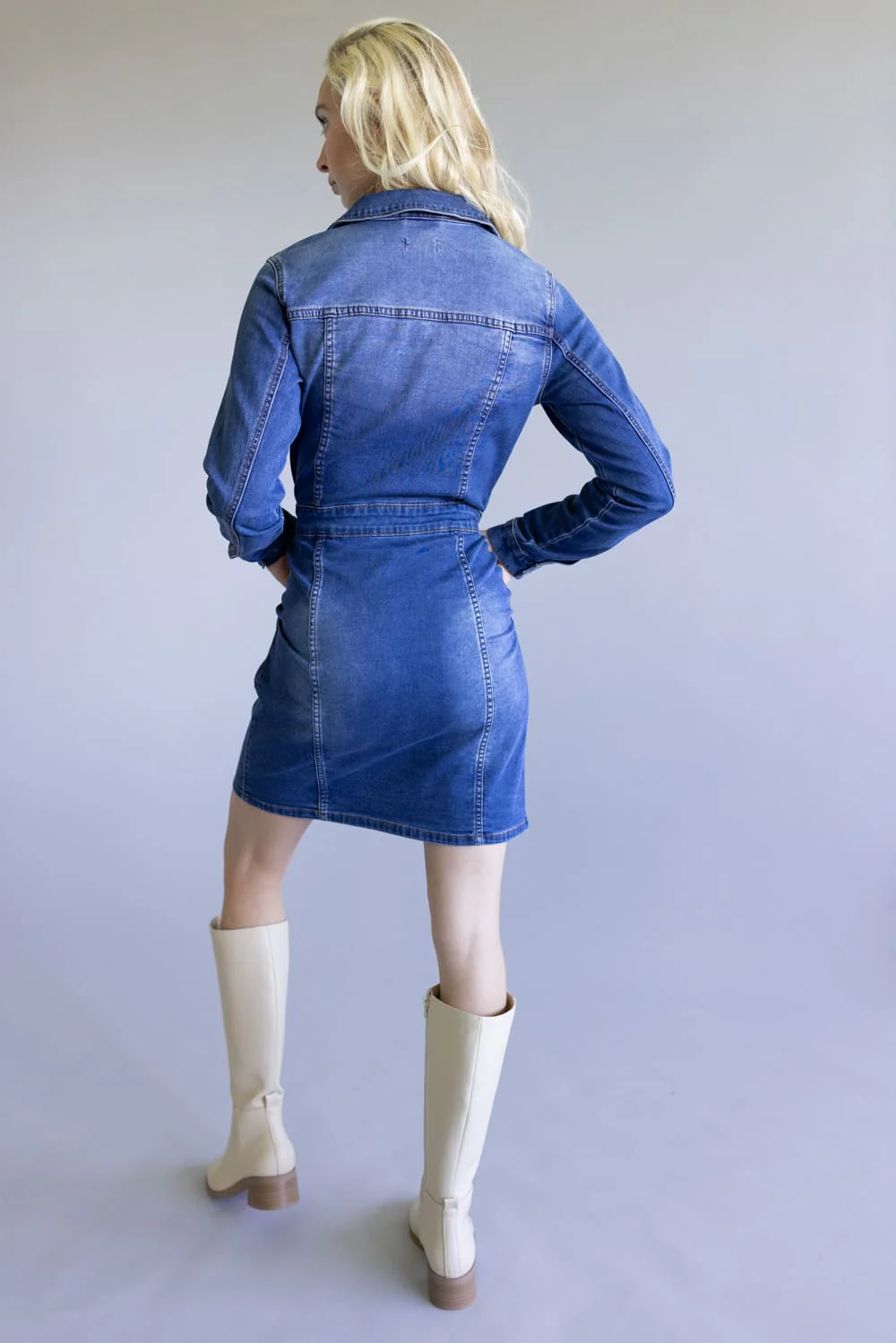 Thread & Supply Norma Denim Dress for Women in Dark Wash | D1556DEKTS-DARKDENIM - Image 2