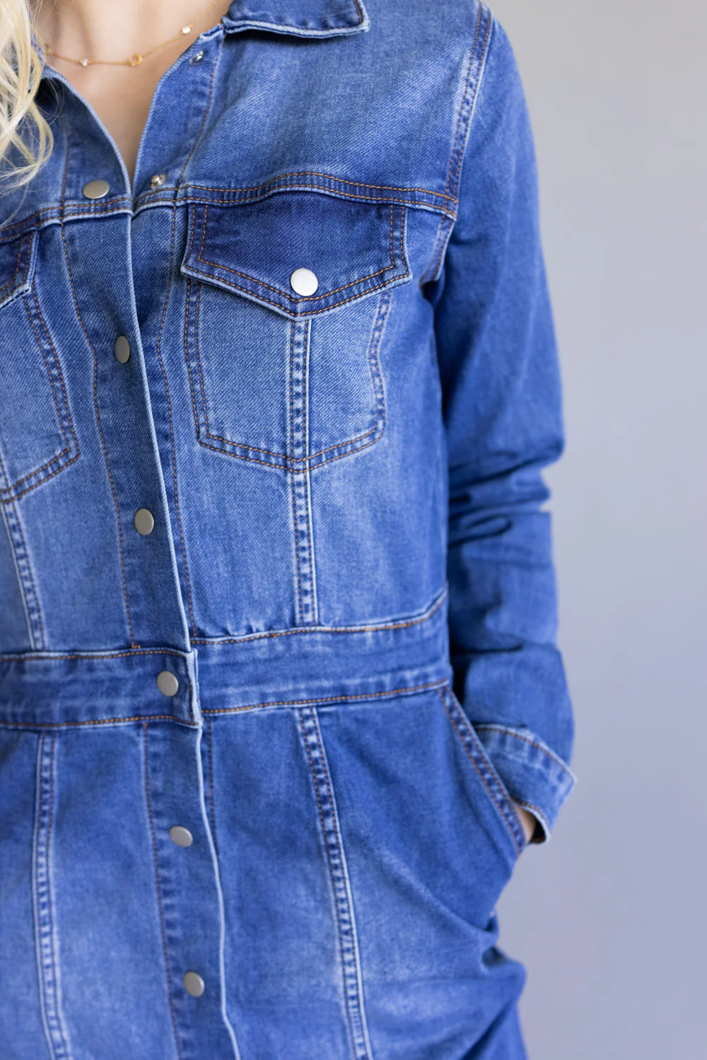 Thread & Supply Norma Denim Dress for Women in Dark Wash | D1556DEKTS-DARKDENIM - Image 5