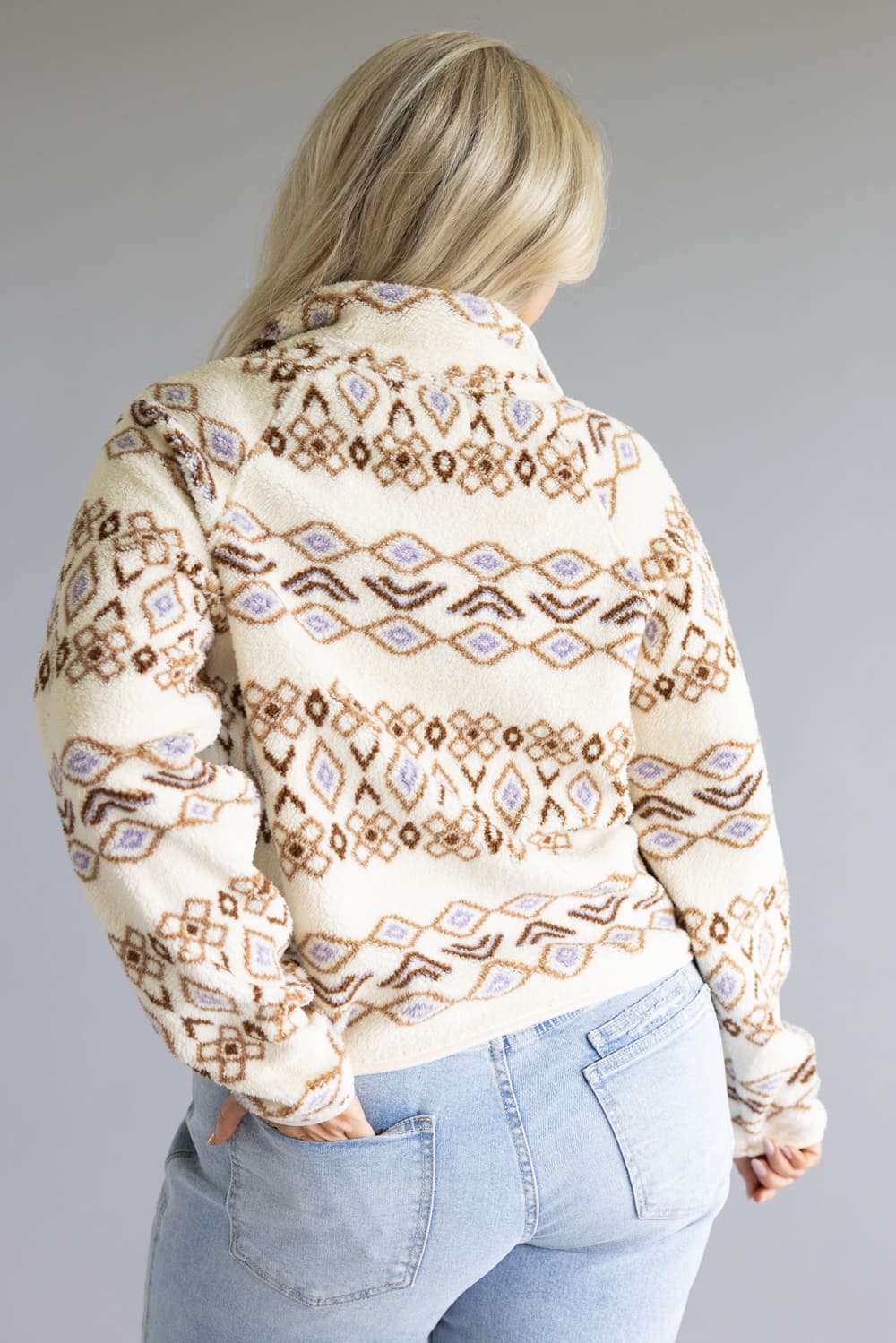 Thread & Supply Piper Snap Pullover for Women in Cream Aztec | J2986PFKTS-CREAMBROWNAZTEC - Image 2