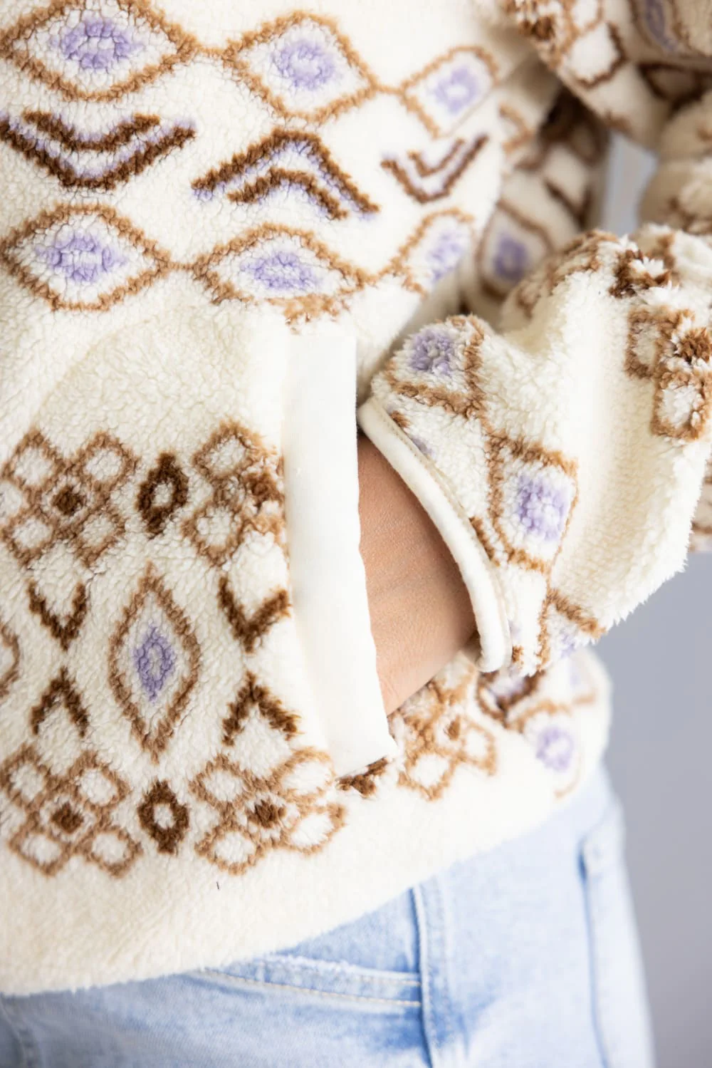 Thread & Supply Piper Snap Pullover for Women in Cream Aztec | J2986PFKTS-CREAMBROWNAZTEC - Image 5