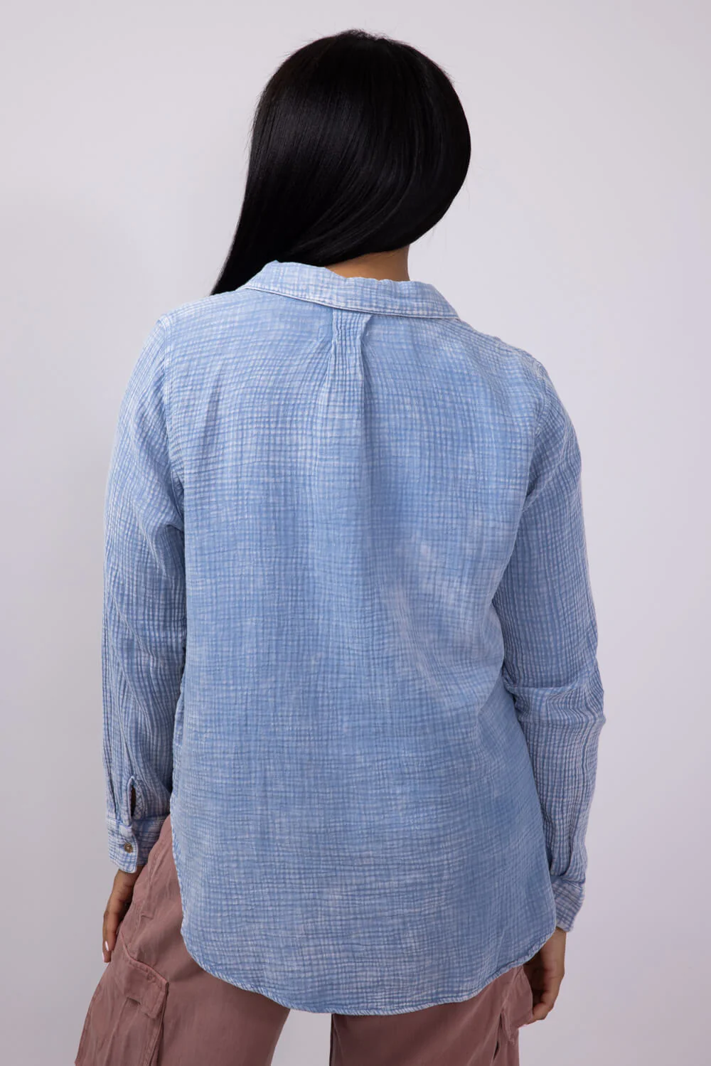Thread & Supply Riley Button Up Shirt for Women in Blue | T1933CCGTS-INFINITYBLUE - Image 2