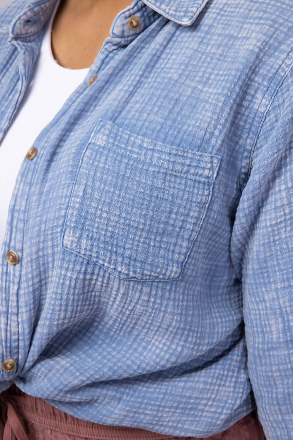 Thread & Supply Riley Button Up Shirt for Women in Blue | T1933CCGTS-INFINITYBLUE - Image 3