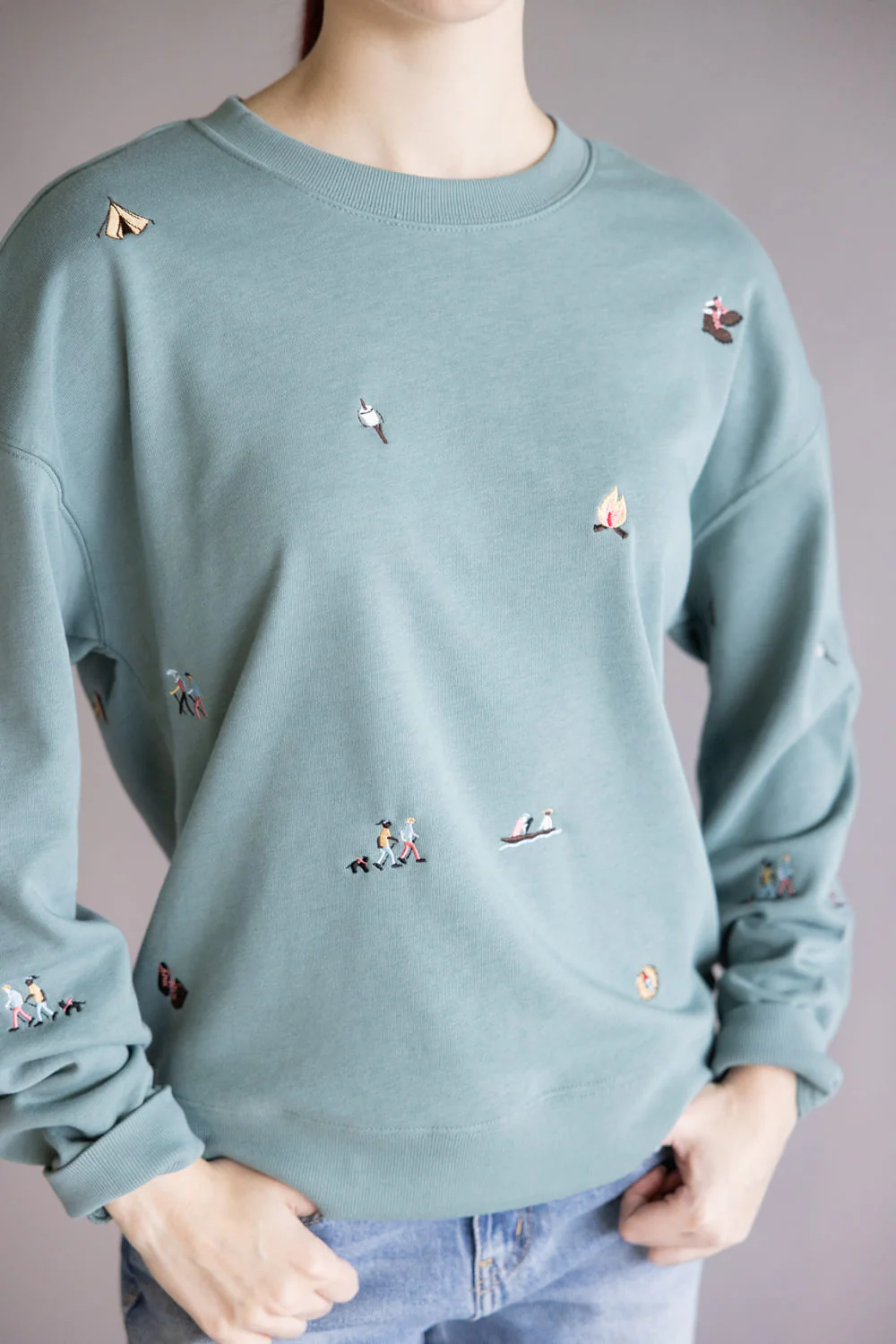 Thread & Supply Road Trip Sweatshirt for Women in Teal Blue | T4888TYFTS-TEALBLUECAMPER - Image 2