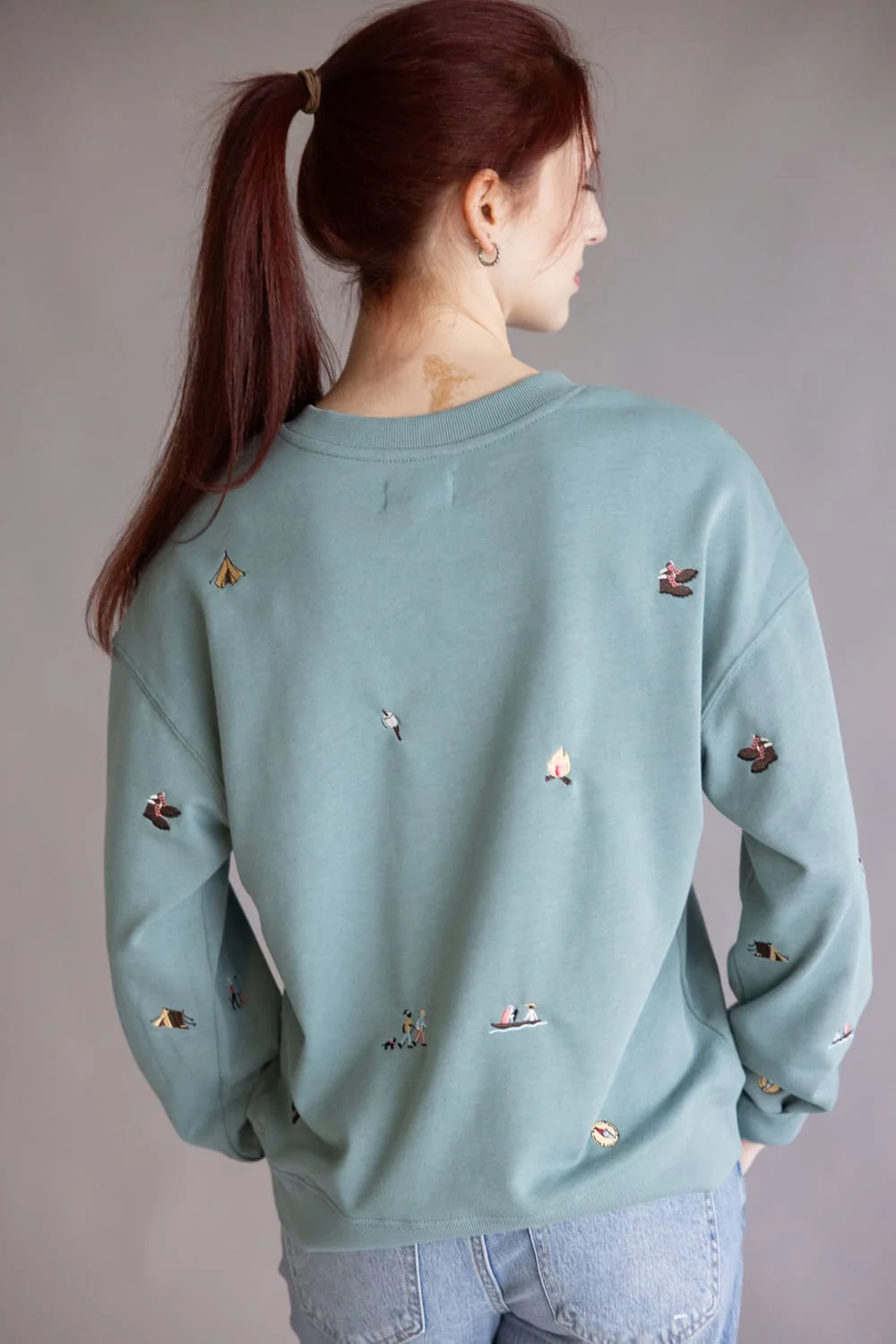 Thread & Supply Road Trip Sweatshirt for Women in Teal Blue | T4888TYFTS-TEALBLUECAMPER - Image 3