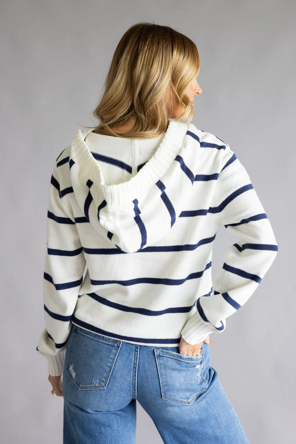 Thread & Supply Rylee Hoodie for Women in Ivory Navy | T3870SWTS-IVORYNAVY - Image 4